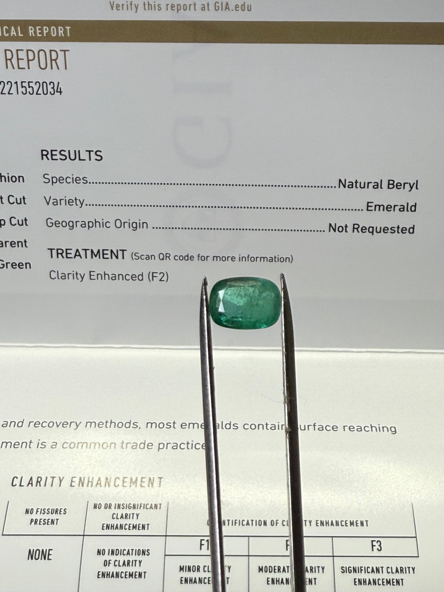 GIA Certified 2.50 Carat Natural Emerald Cushion Cut - Transparent Green Loose Gemstone