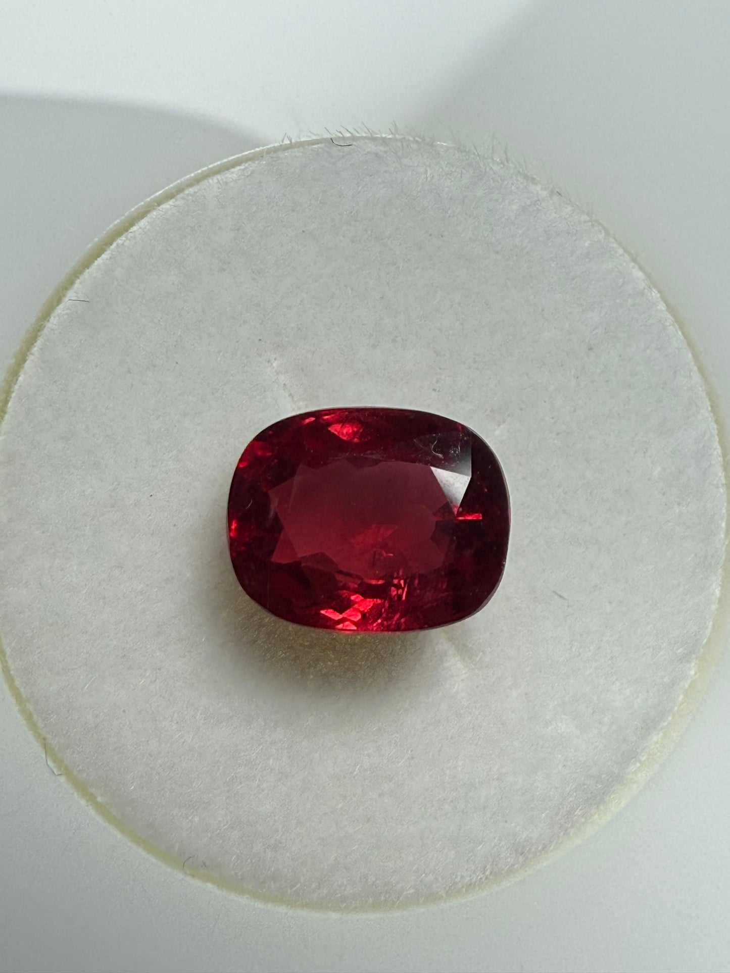 GIA Certified 1.38 Carat Natural Deep Red Cushion-Cut Ruby