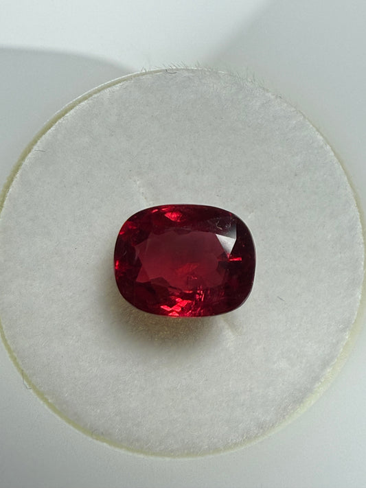GIA Certified 1.38 Carat Natural Deep Red Cushion-Cut Ruby