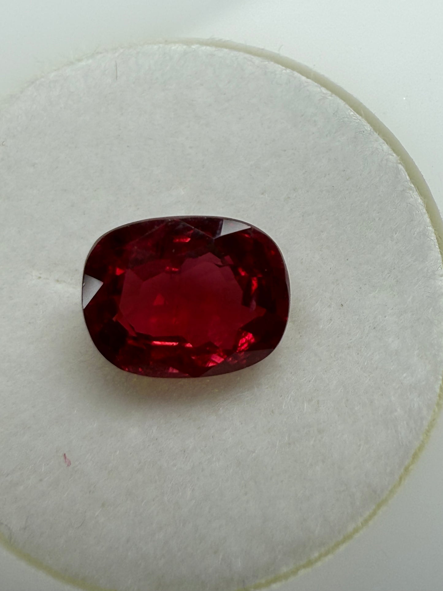 GIA Certified 1.38 Carat Natural Deep Red Cushion-Cut Ruby