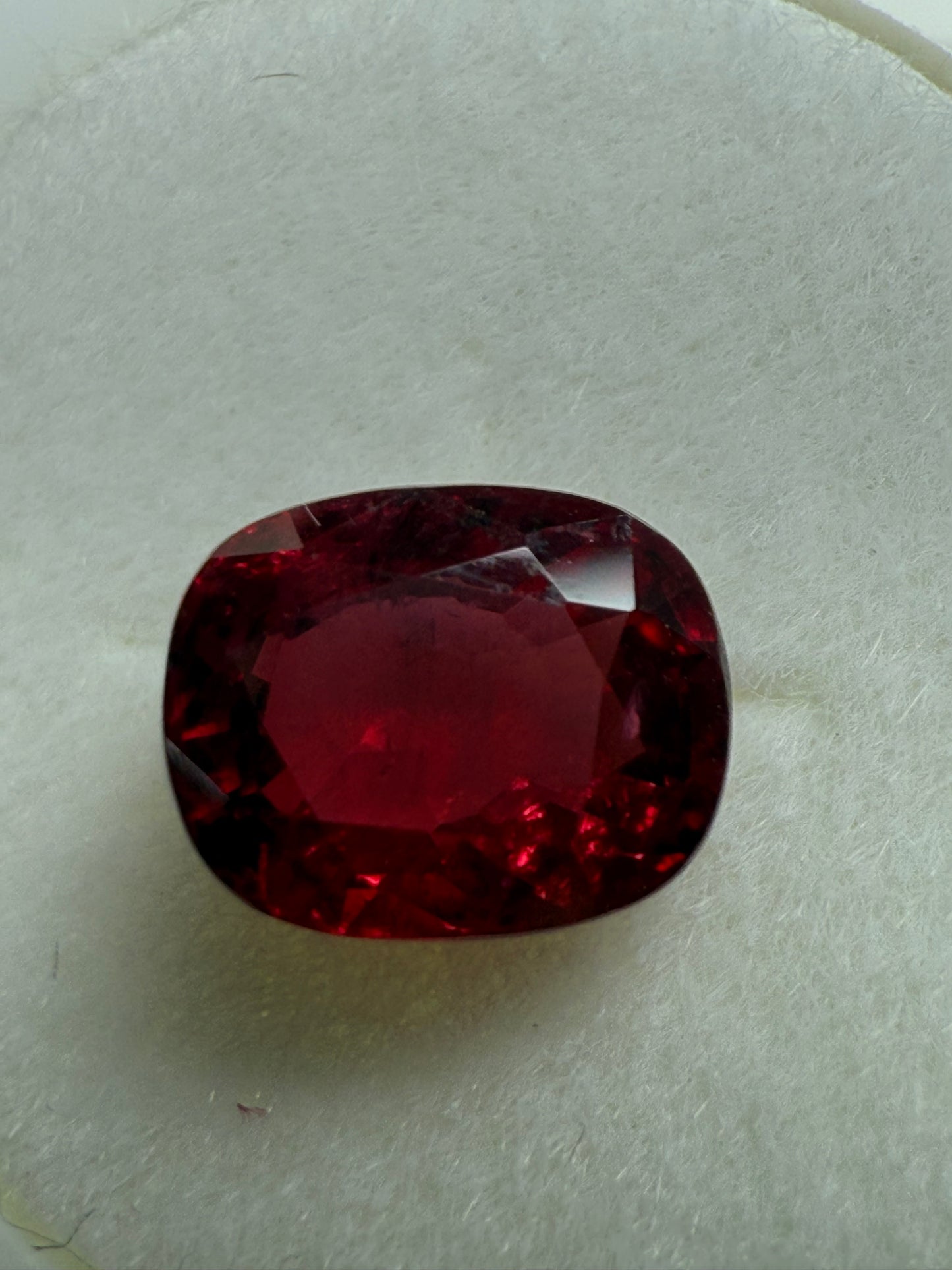 GIA Certified 1.38 Carat Natural Deep Red Cushion-Cut Ruby