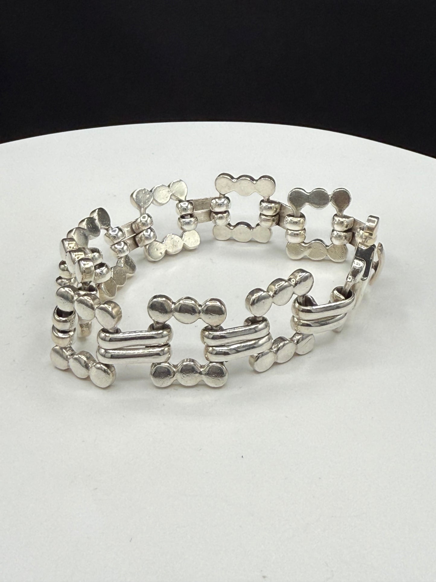 Handmade Sterling Silver Link Bracelet 925 Mexico | 45g Heavy Unisex Statement Jewelry