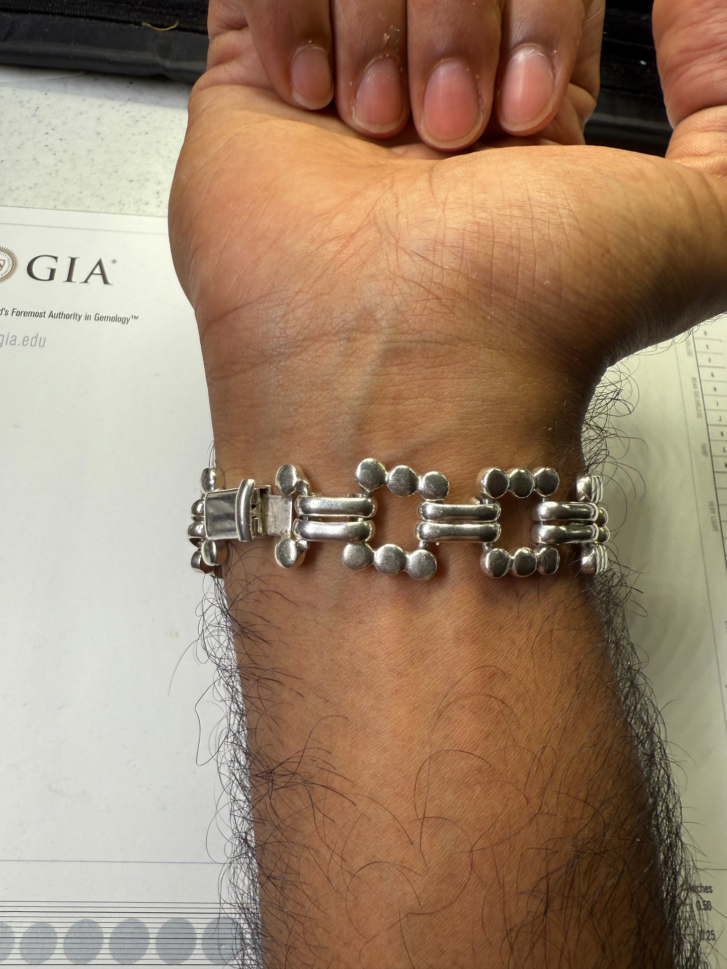 Handmade Sterling Silver Link Bracelet 925 Mexico | 45g Heavy Unisex Statement Jewelry