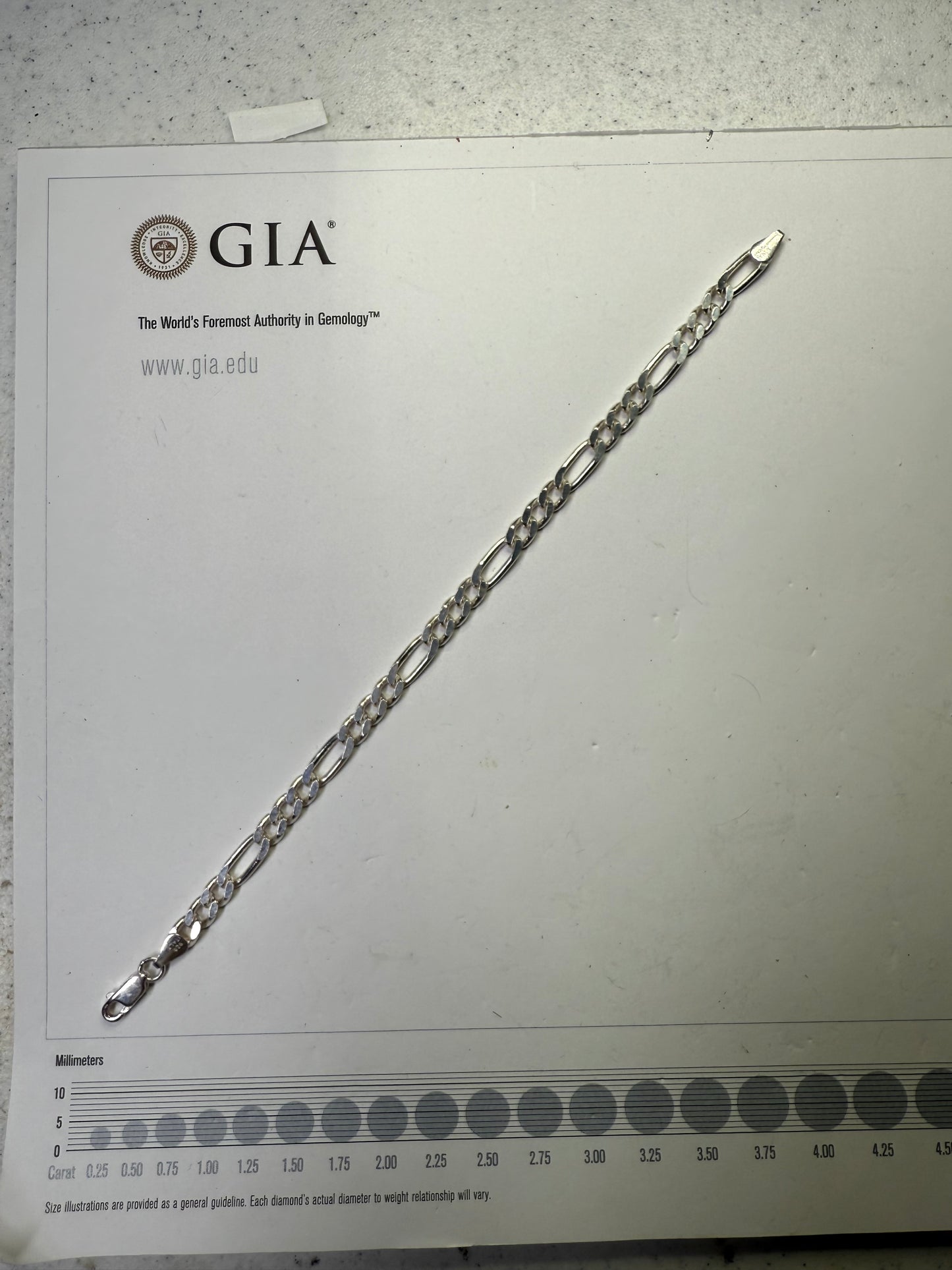Solid Sterling Silver Figaro Bracelet 5.5 MM 8” 10g | 925 Italy