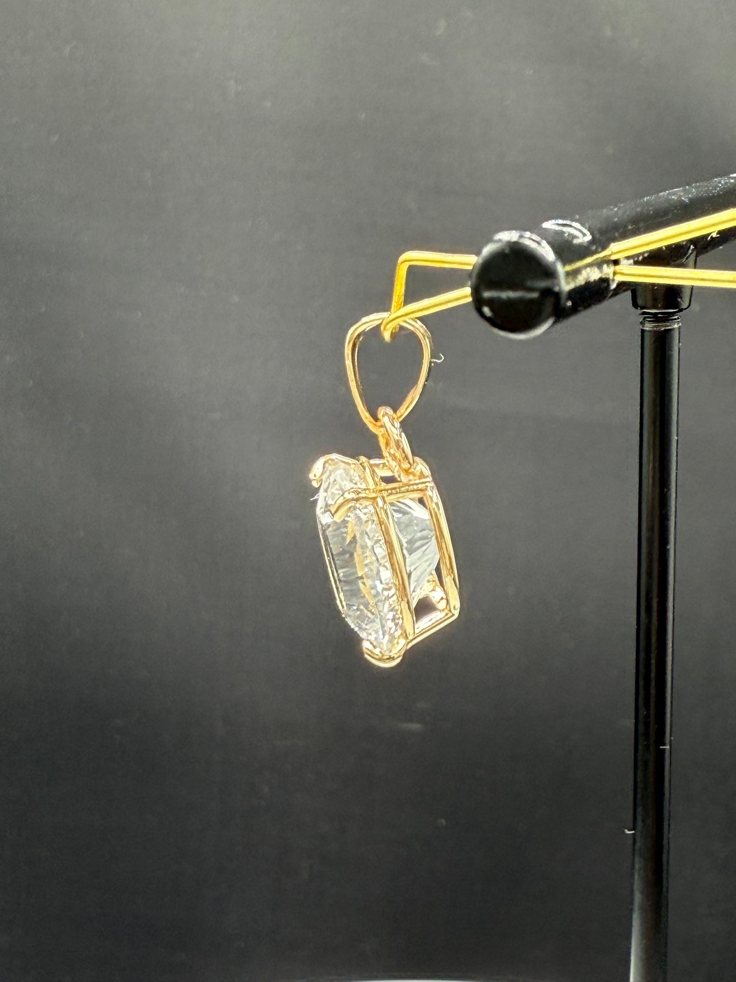 5.11 Carat Natural White Topaz 14k Yellow Gold Pendant | Fantasy Lasercut