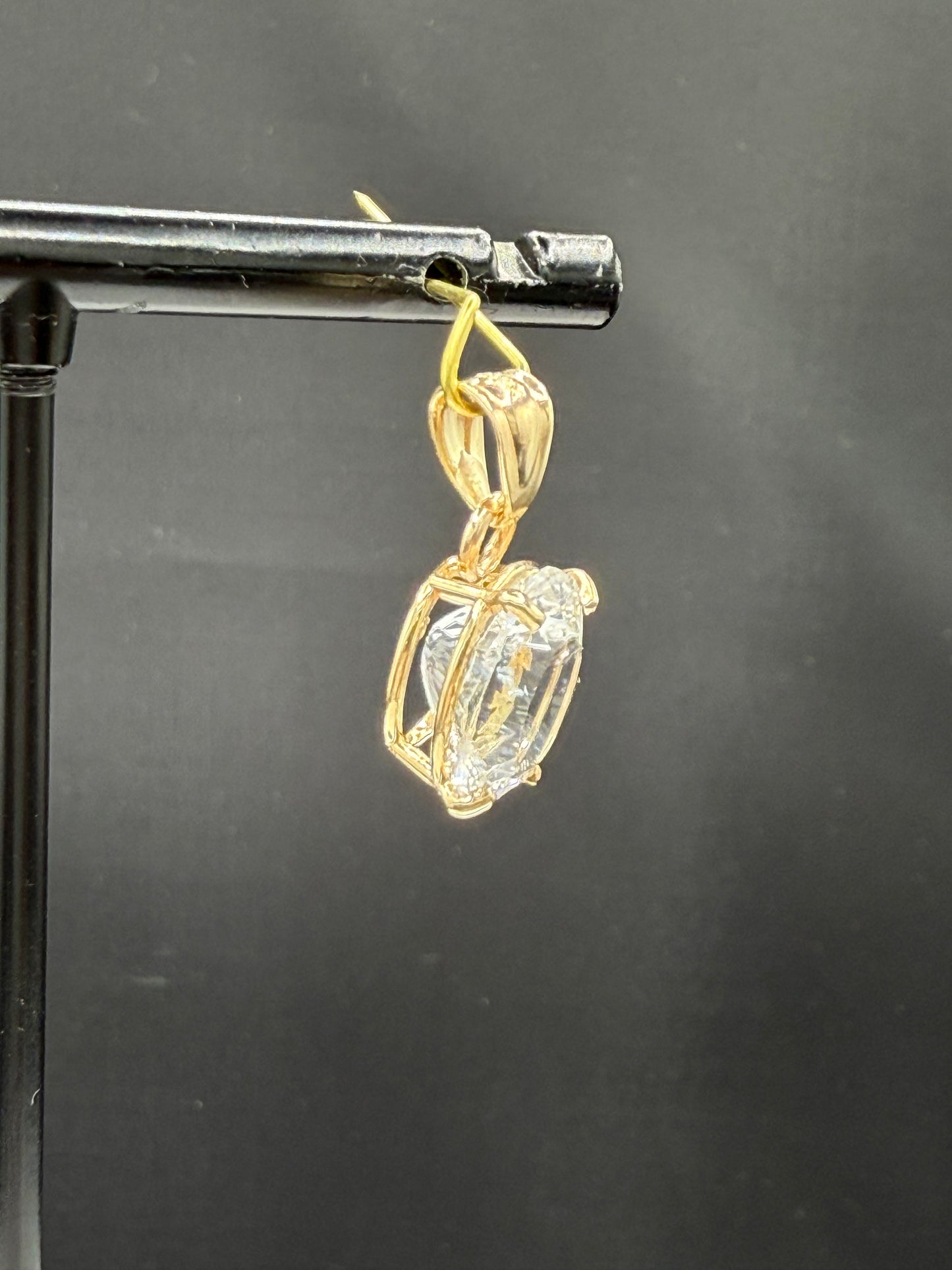 5.11 Carat Natural White Topaz 14k Yellow Gold Pendant | Fantasy Lasercut