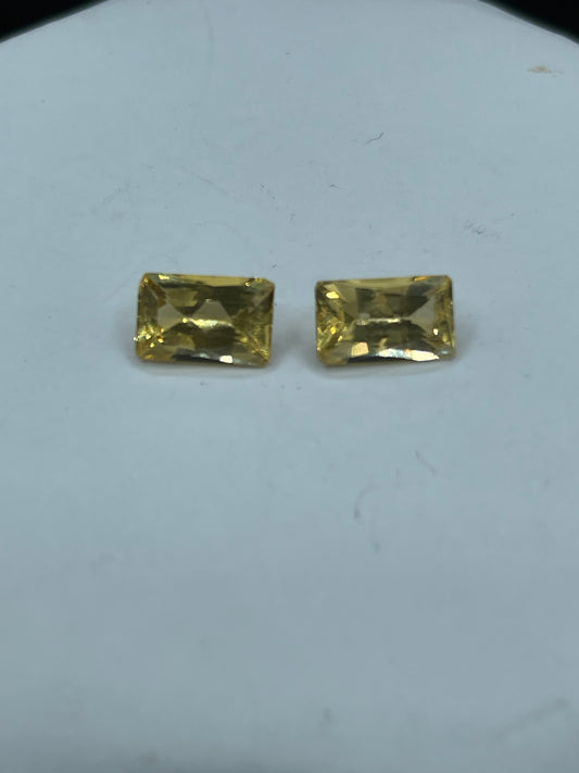 4.98 Carat Natural Golden Beryl Emerald Cut Matching Loose Gemstones (10.1 x 6.3 x 4.8 MM)