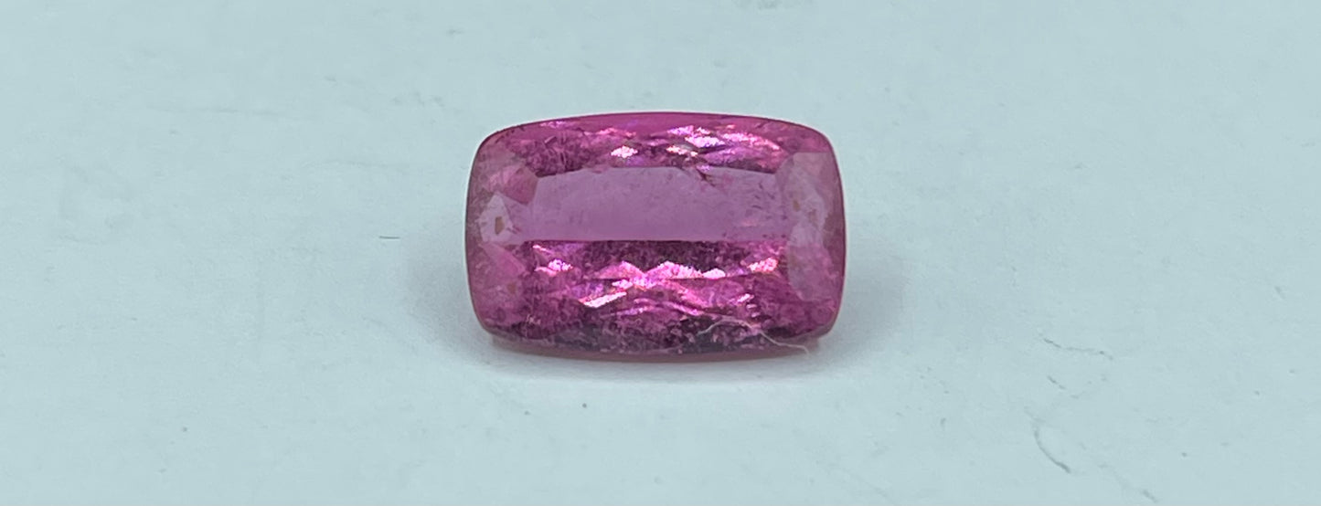 6.45 Carat Natural Fuchsia Rubellite Tourmaline Emerald Cut Loose Gemstone (14.1 x 9.22 x 6.16 MM)