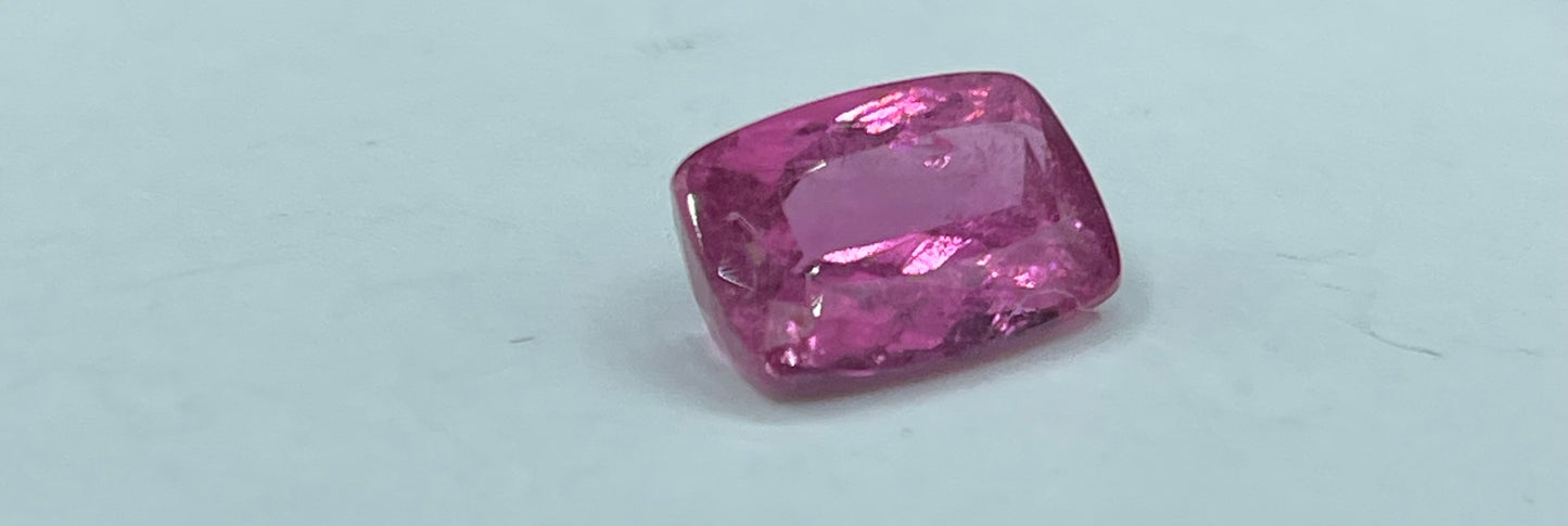 6.45 Carat Natural Fuchsia Rubellite Tourmaline Emerald Cut Loose Gemstone (14.1 x 9.22 x 6.16 MM)