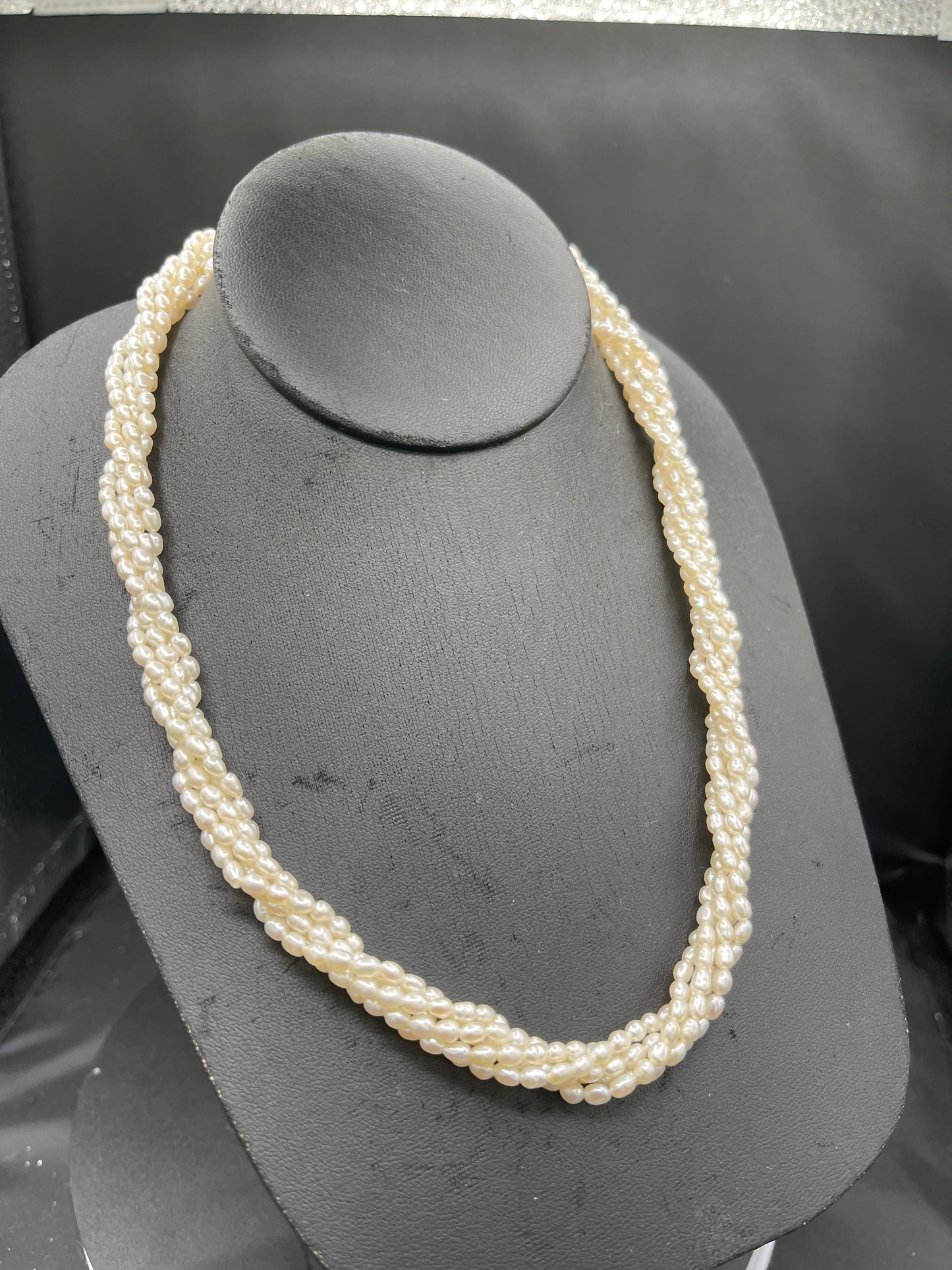 Five Strand Freshwater Pearl Vermeil Clasp Necklace