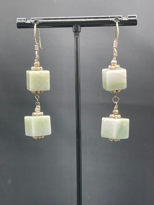 Natural Chalcedony Sterling Silver Dangle Earrings