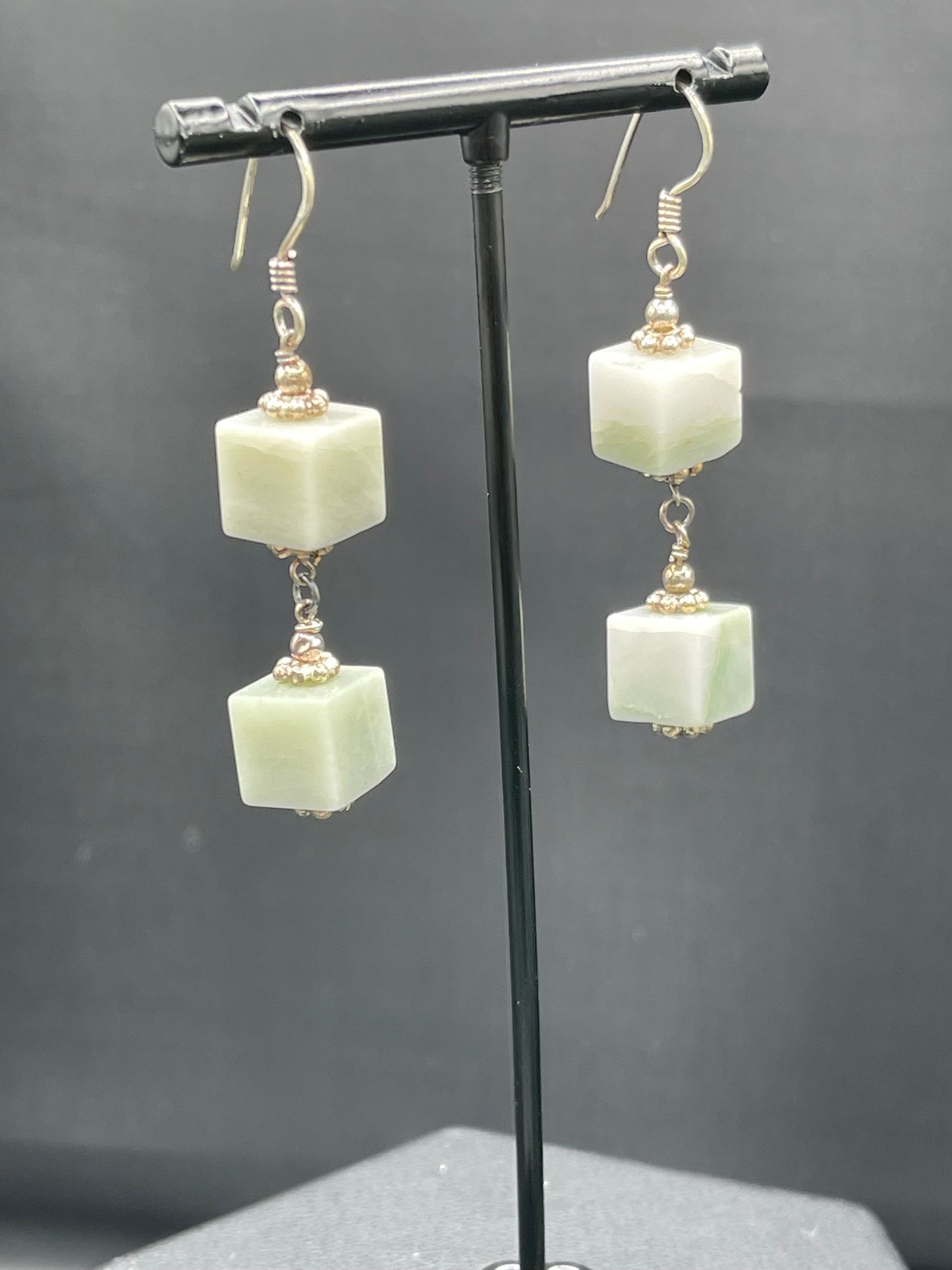 Natural Chalcedony Sterling Silver Dangle Earrings