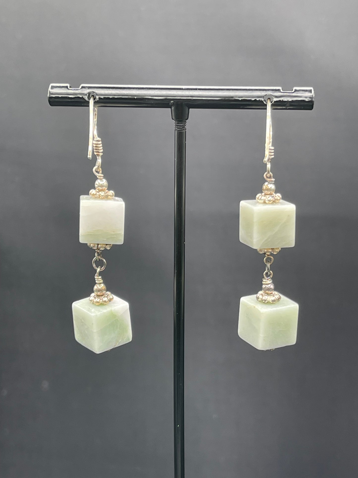 Natural Chalcedony Sterling Silver Dangle Earrings