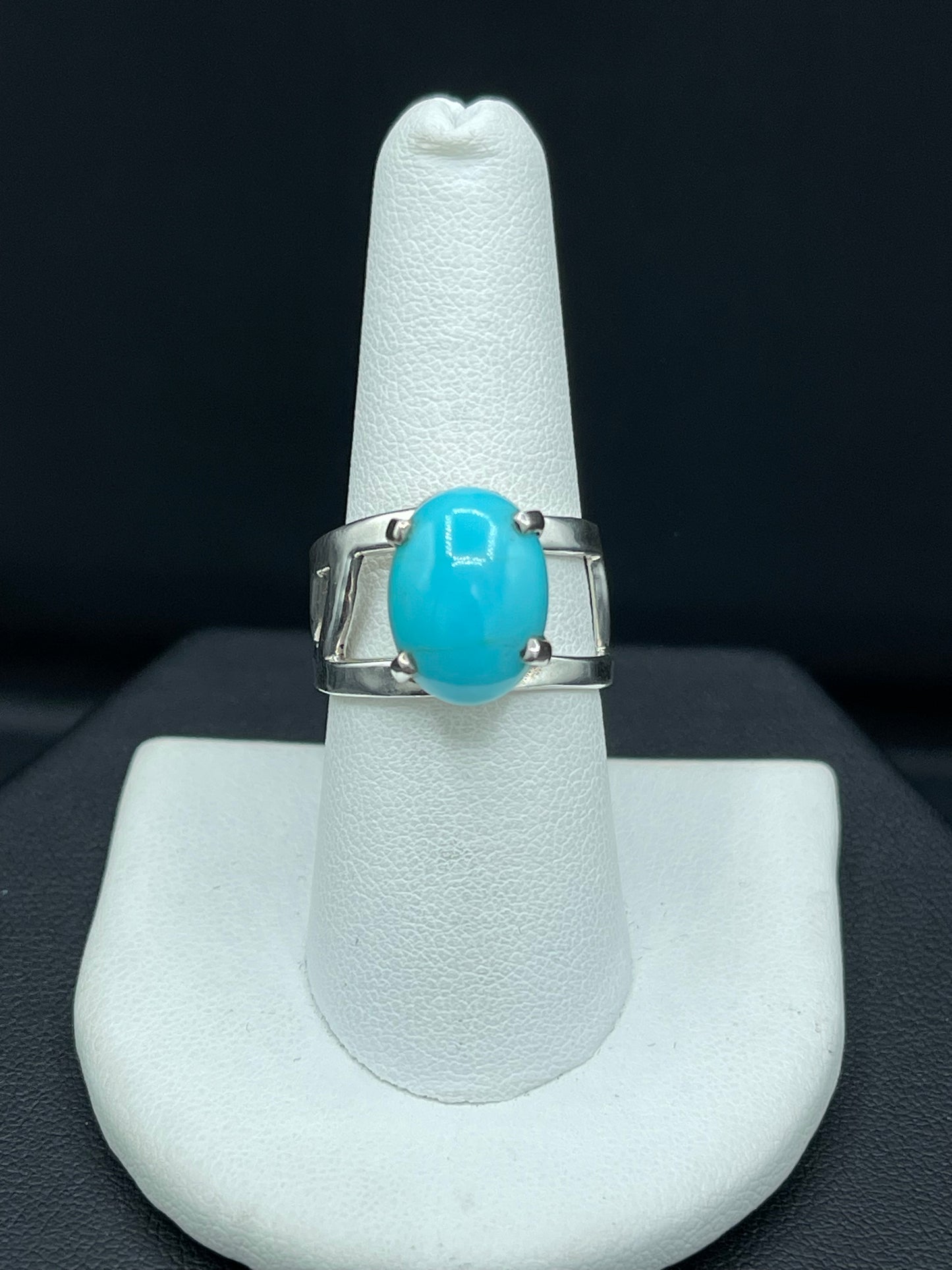 Natural Turquoise Sterling Silver Adjustable Ring