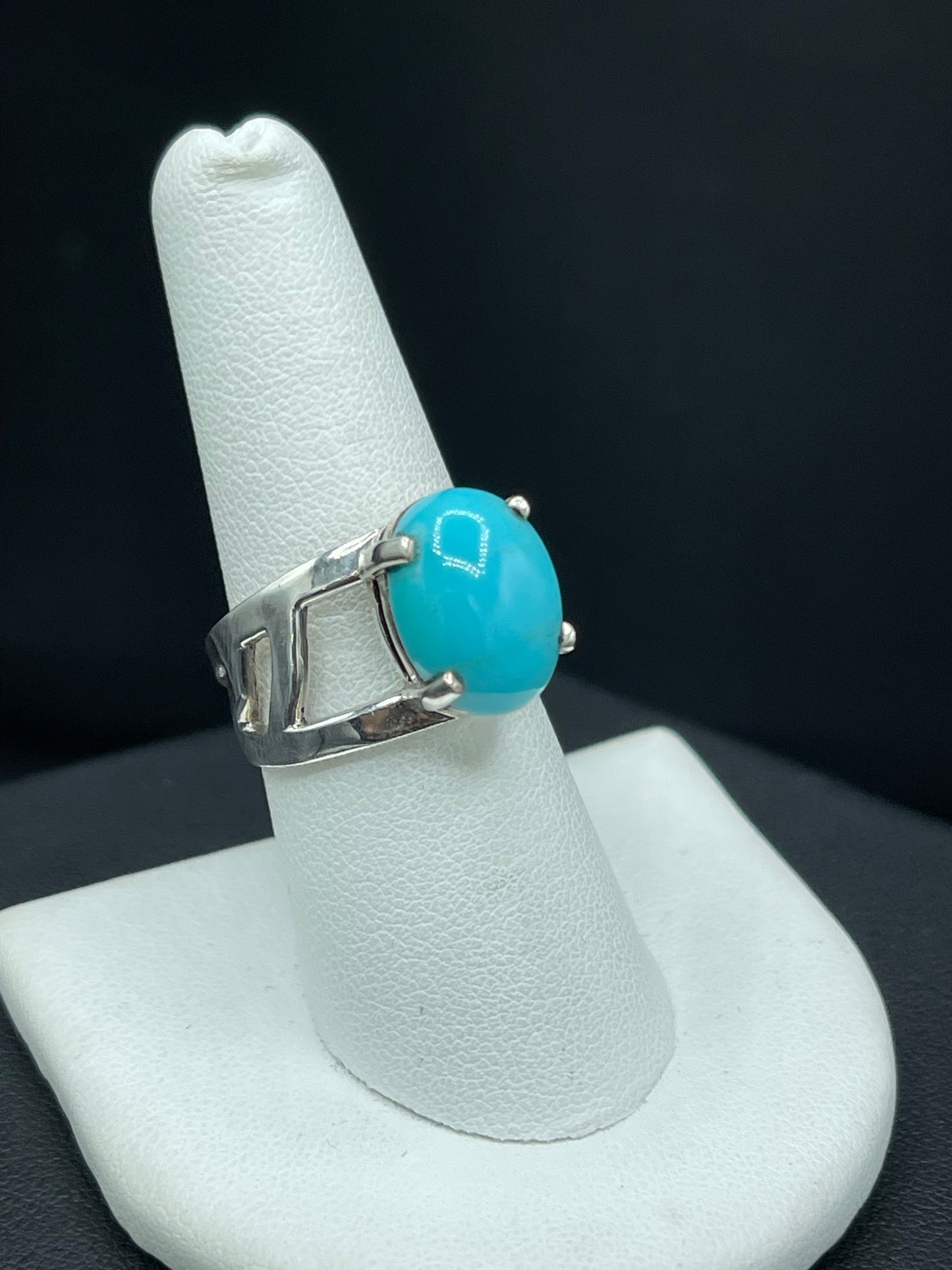 Natural Turquoise Sterling Silver Adjustable Ring