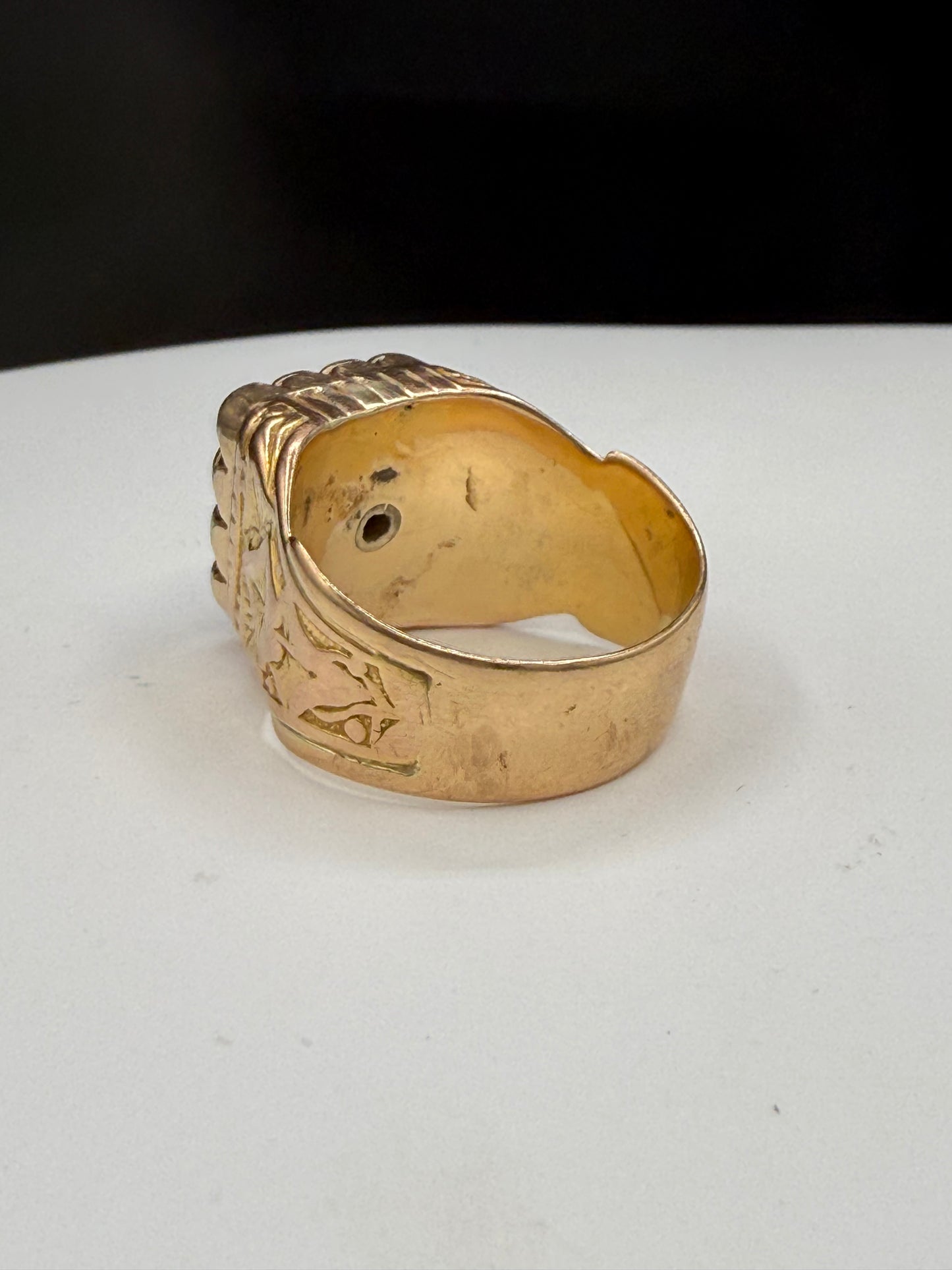 Vintage 18K Gold Men’s Diamond Statement Ring – 16.76g, Size 11