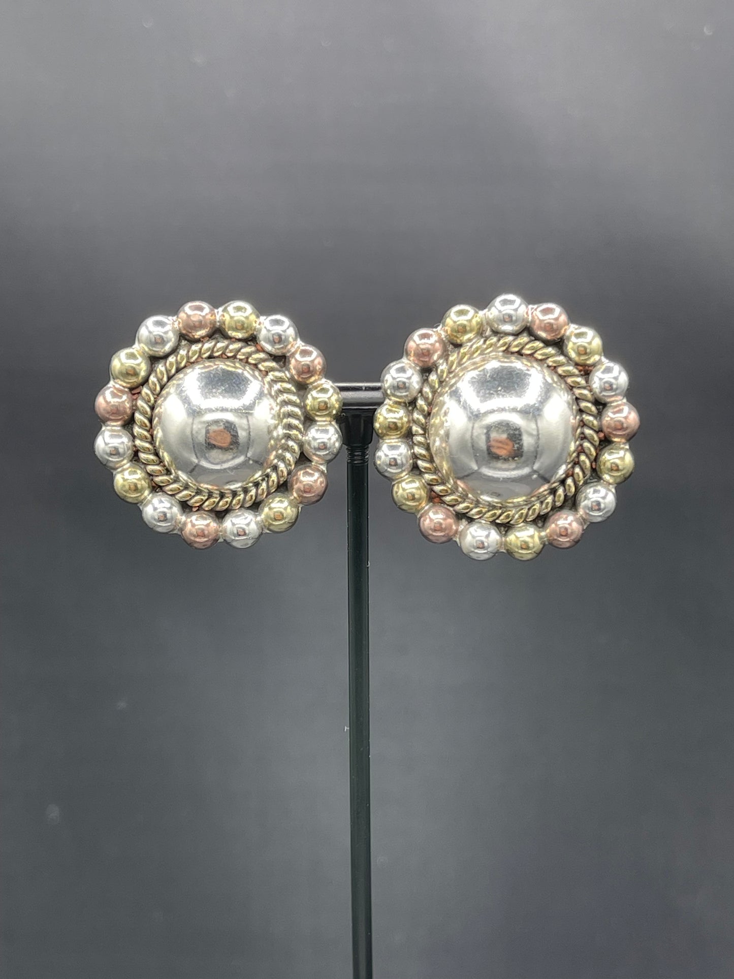 Solid Sterling Silver Vermeil Clip On Earrings