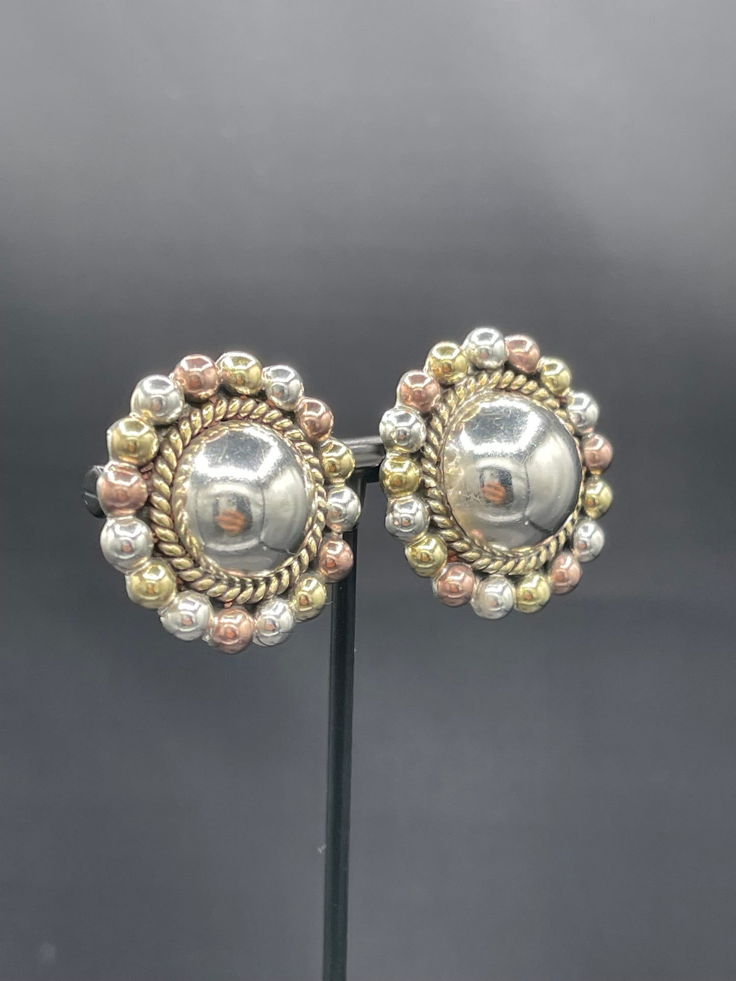 Solid Sterling Silver Vermeil Clip On Earrings