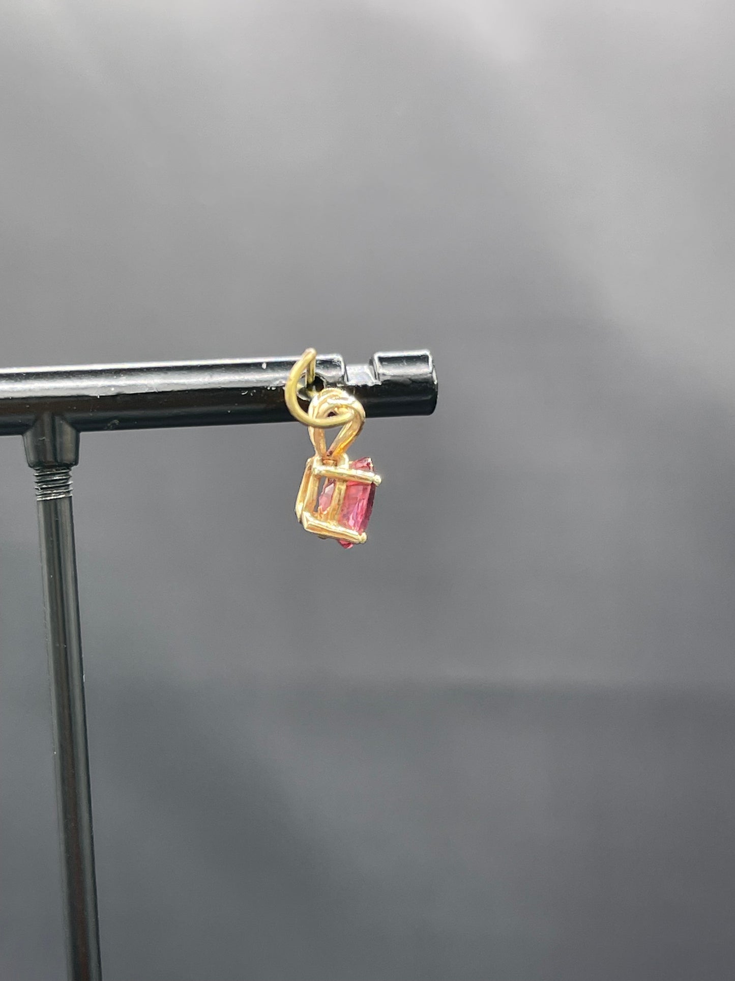 1.10 Carat Natural Rubellite Tourmaline 14k Yellow Gold Pendant