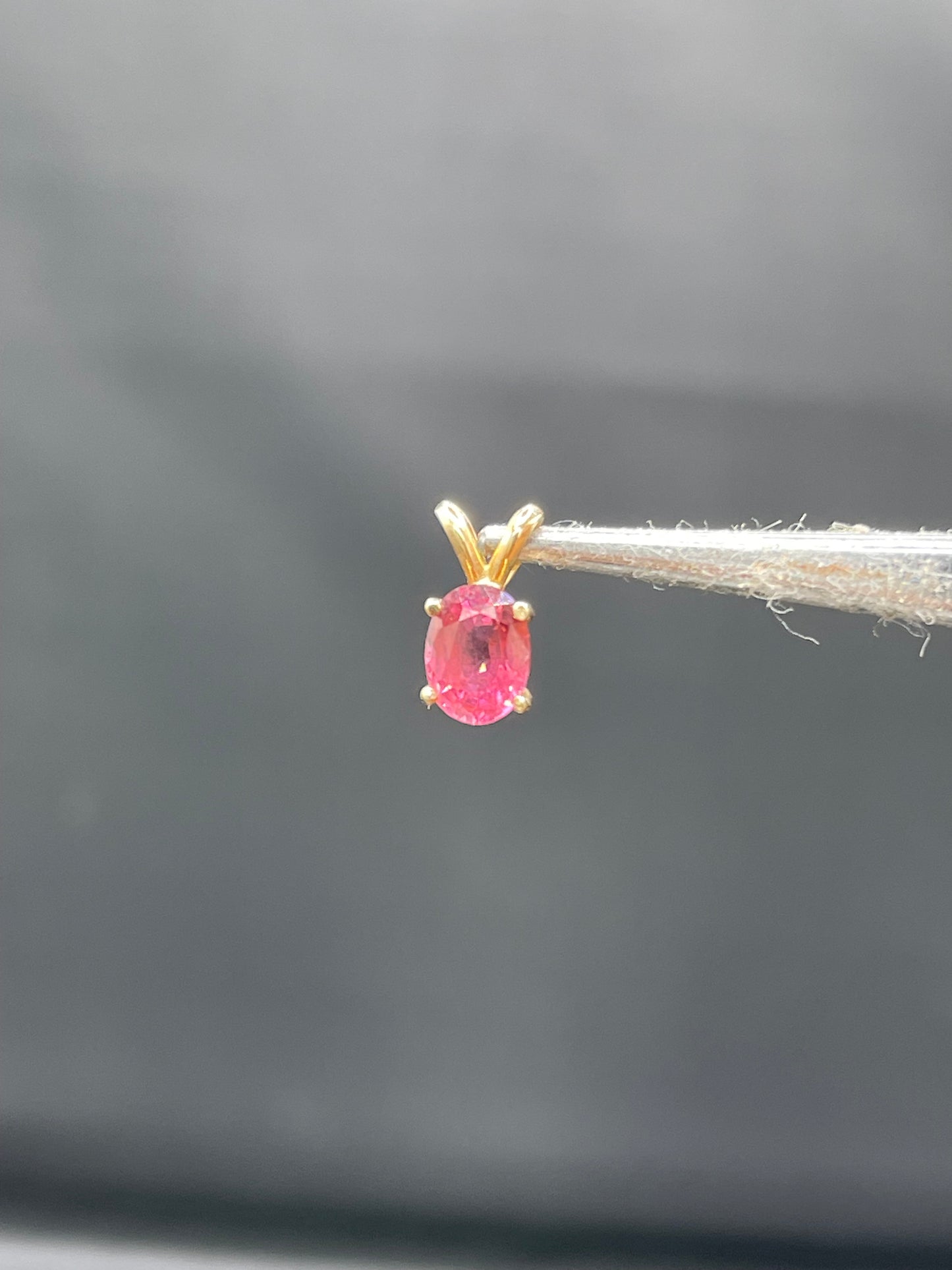 1.10 Carat Natural Rubellite Tourmaline 14k Yellow Gold Pendant