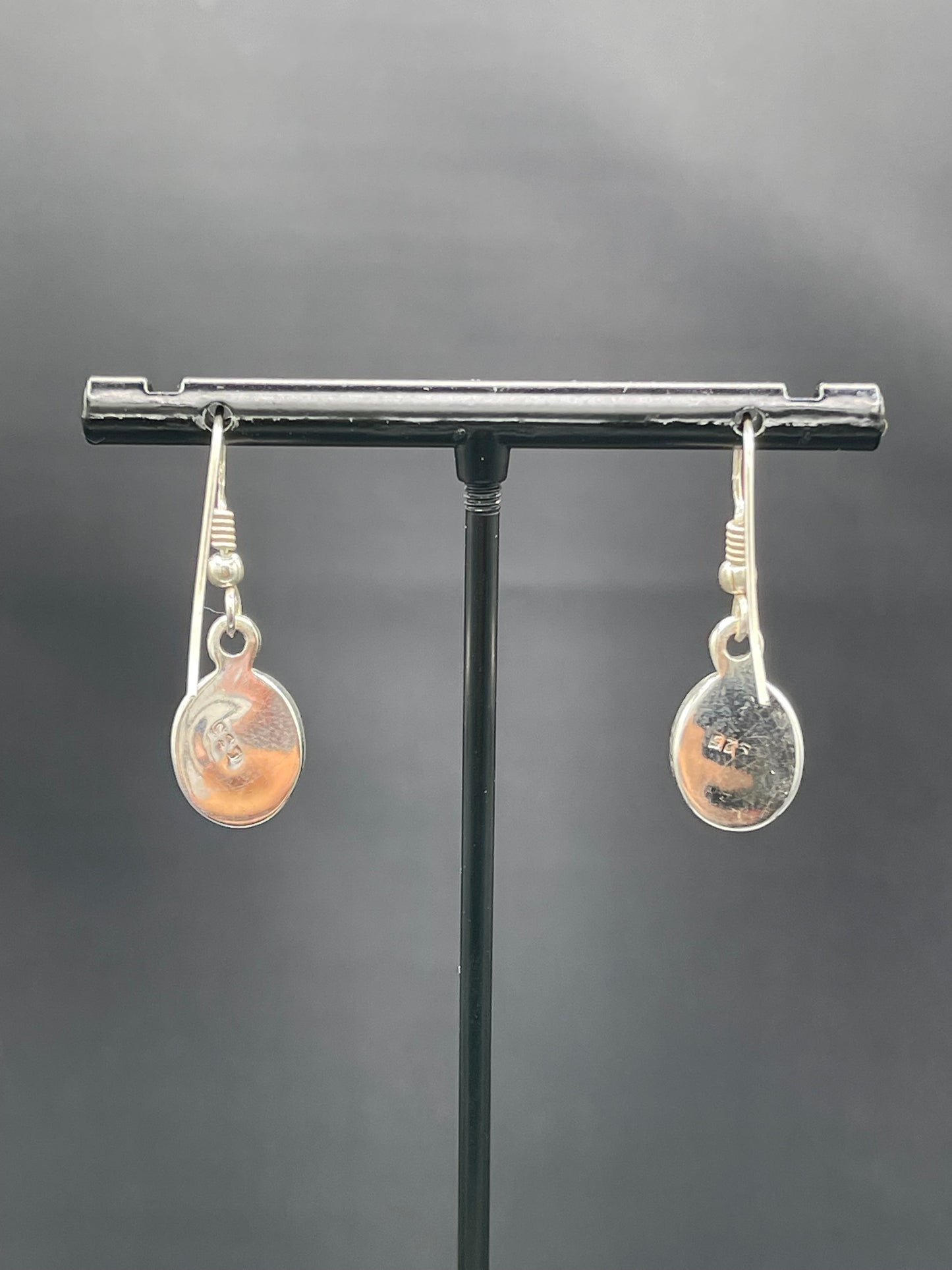 Natural Rainbow Moonstone Sterling Silver Dangle Earrings