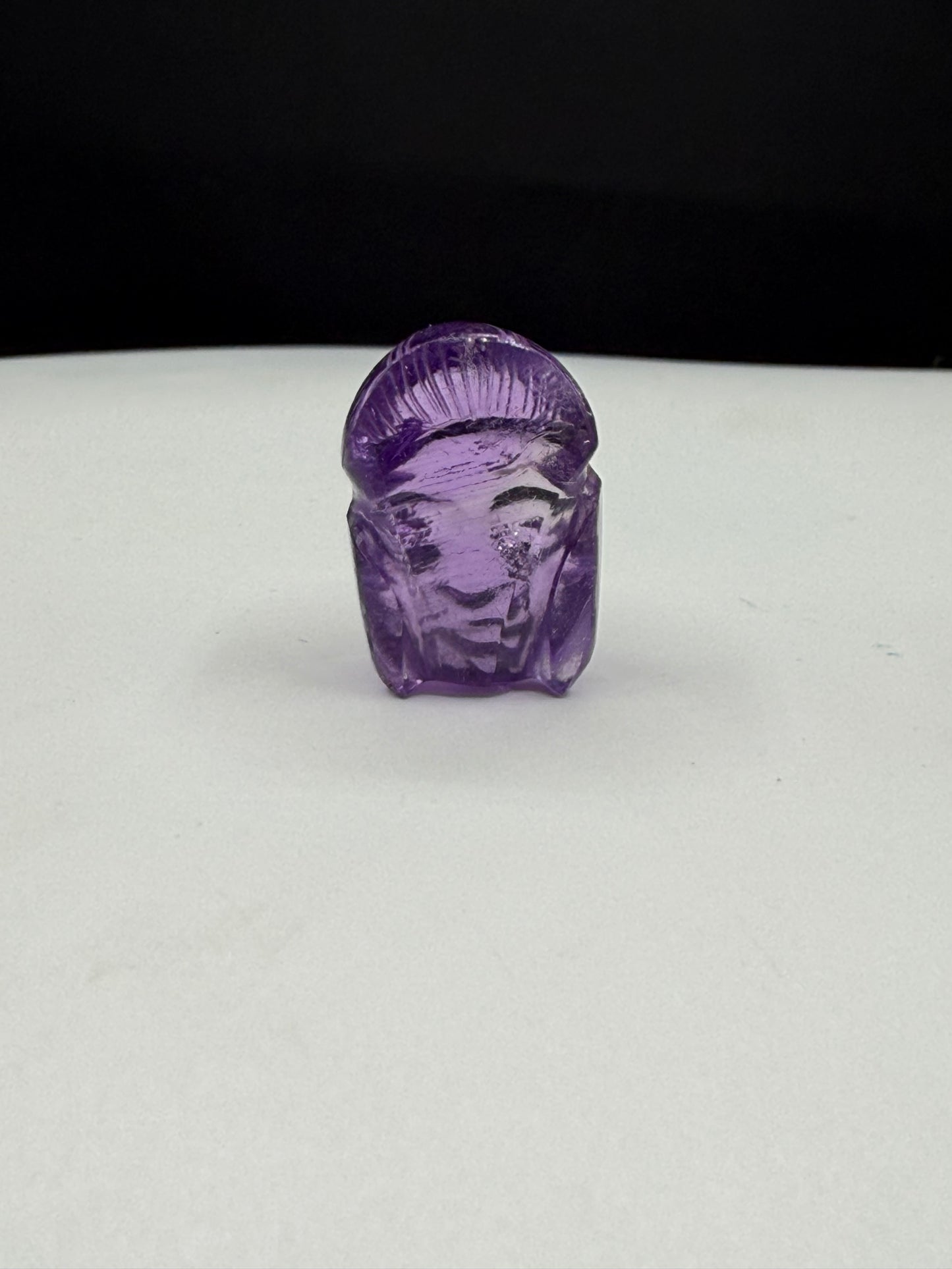Natural Amethyst Carved Buddha – 15.39 Carat Loose Gemstone | 17.24 x 11.88 MM