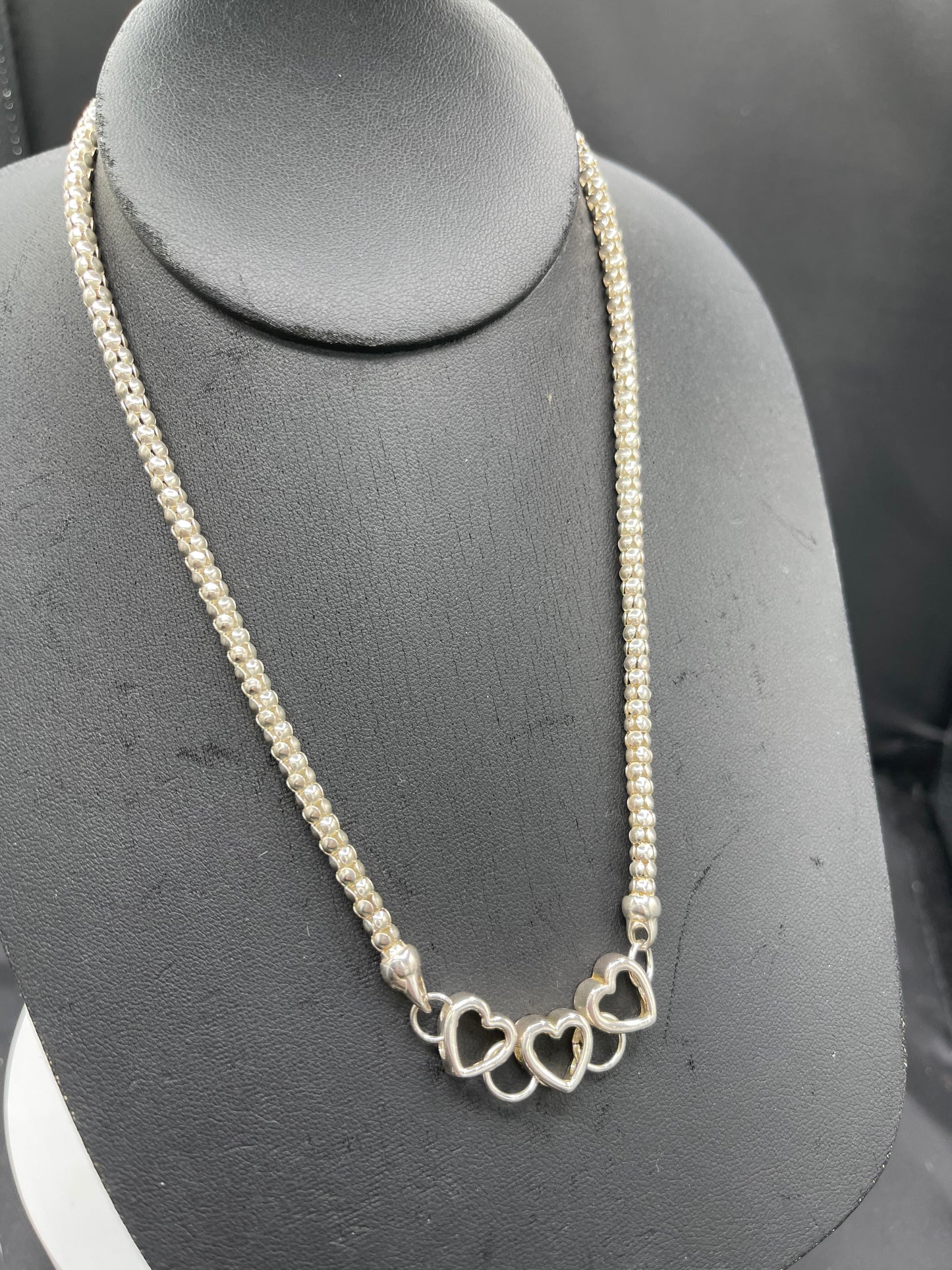 Solid 925 Sterling Silver Heart Charm Necklace