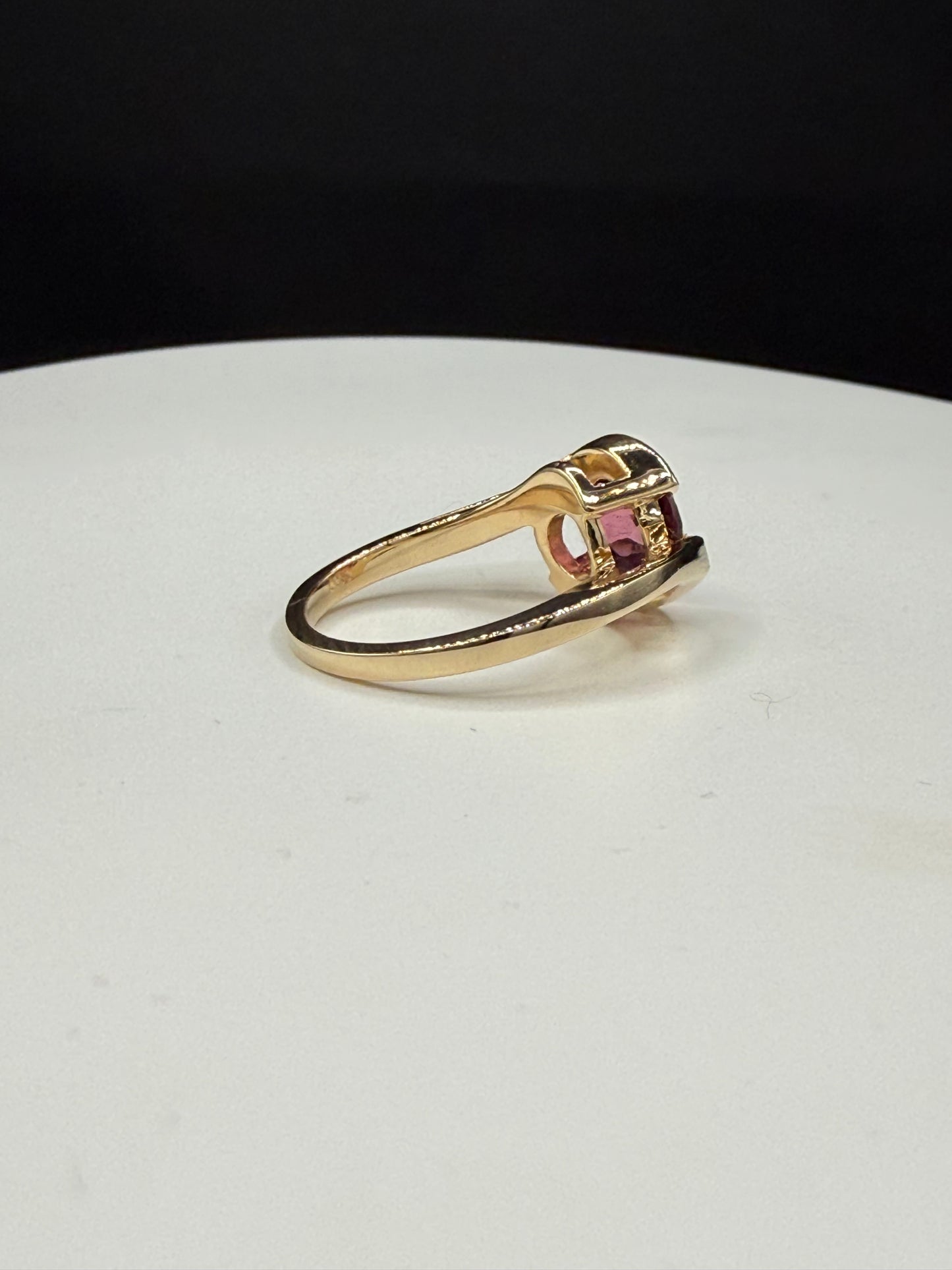 Natural Pink Tourmaline Ring in 14K Yellow Gold | 8mm Round Gemstone