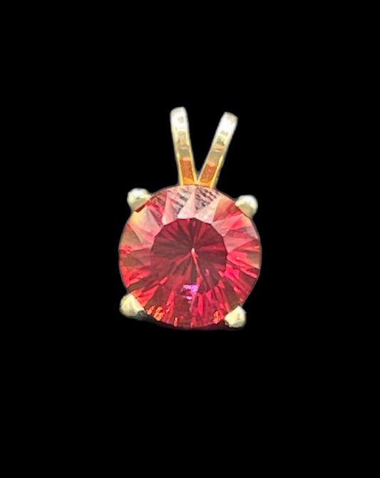 4.57 Carat Red Mystic Topaz 14k Yellow Gold Pendant