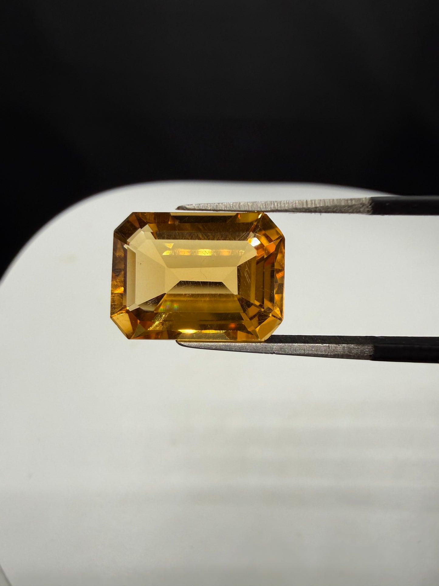 Natural 8.40 Carat Emerald Cut Citrine Gemstone | Flawless Golden Yellow Loose Gem | 14.75x10.87mm