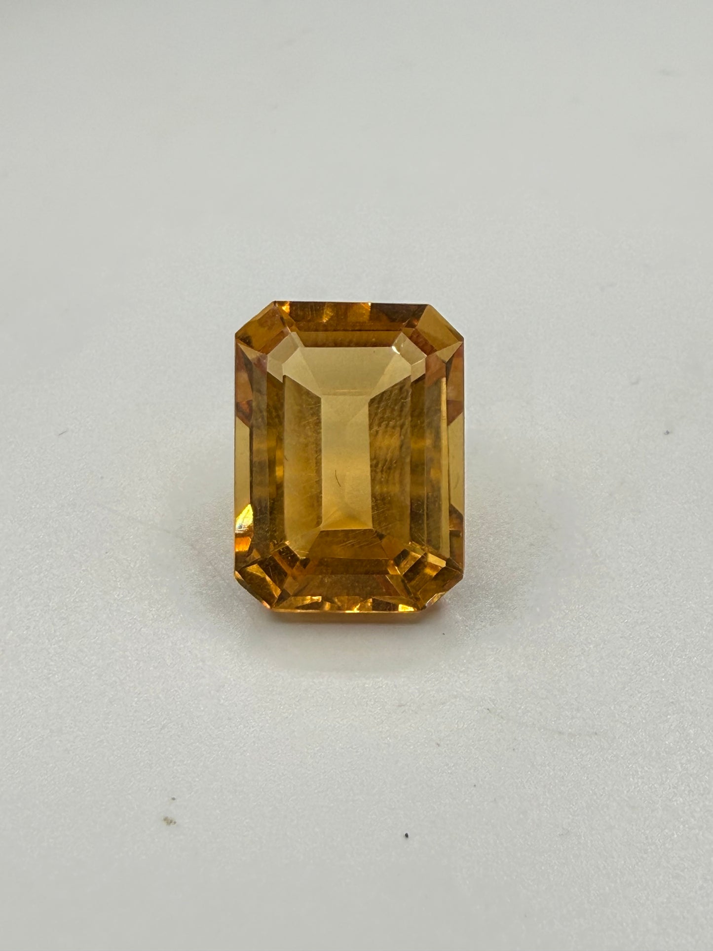 Natural 8.40 Carat Emerald Cut Citrine Gemstone | Flawless Golden Yellow Loose Gem | 14.75x10.87mm