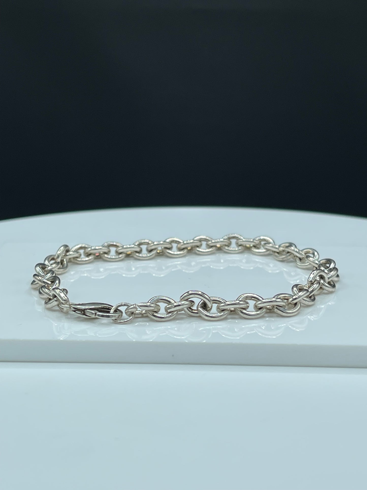 Solid Sterling Silver Rolo Link Bracelet