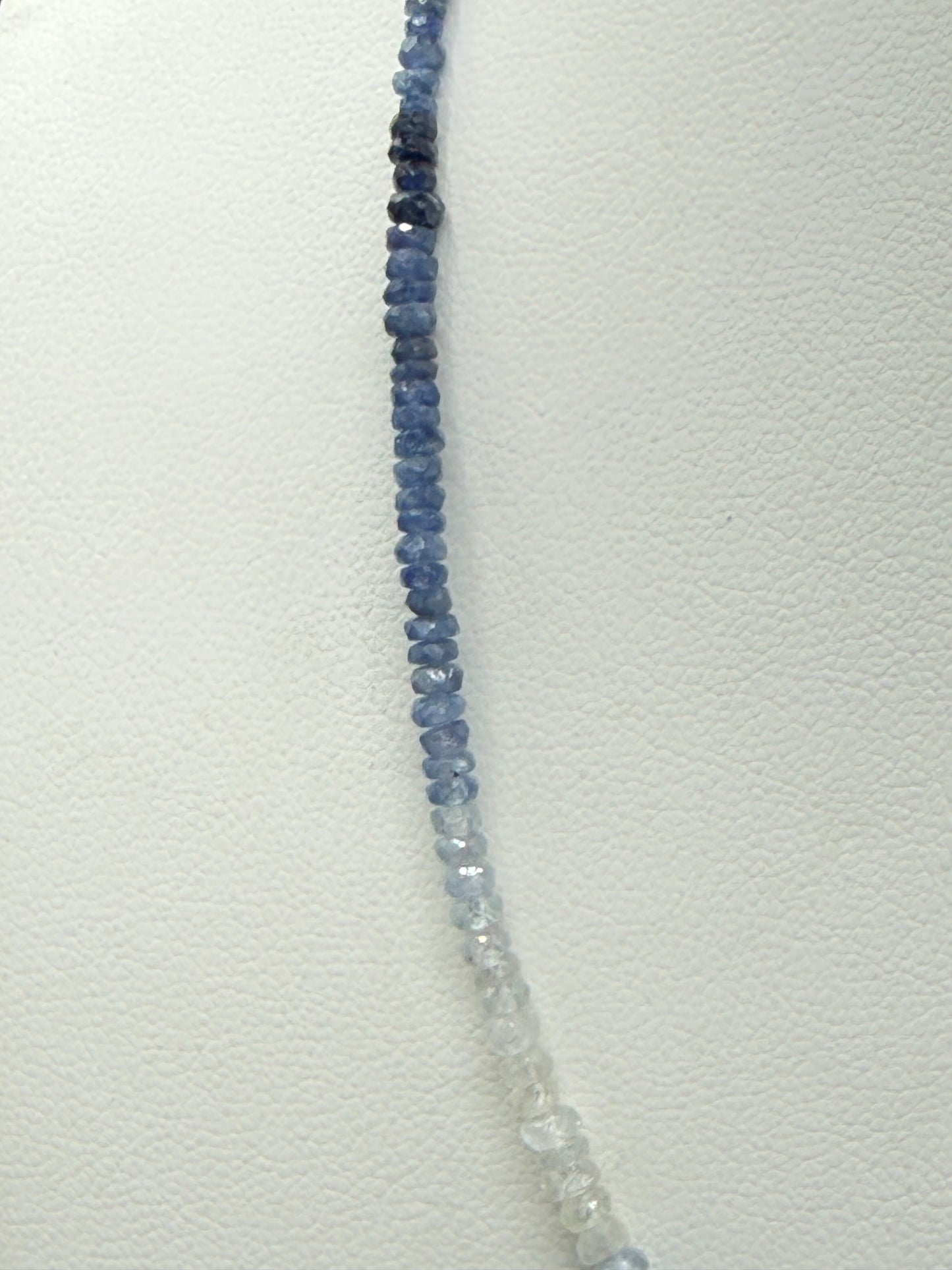 Natural Shaded Sapphire Beaded 18k Gold Clasp Necklace | 18 Inches