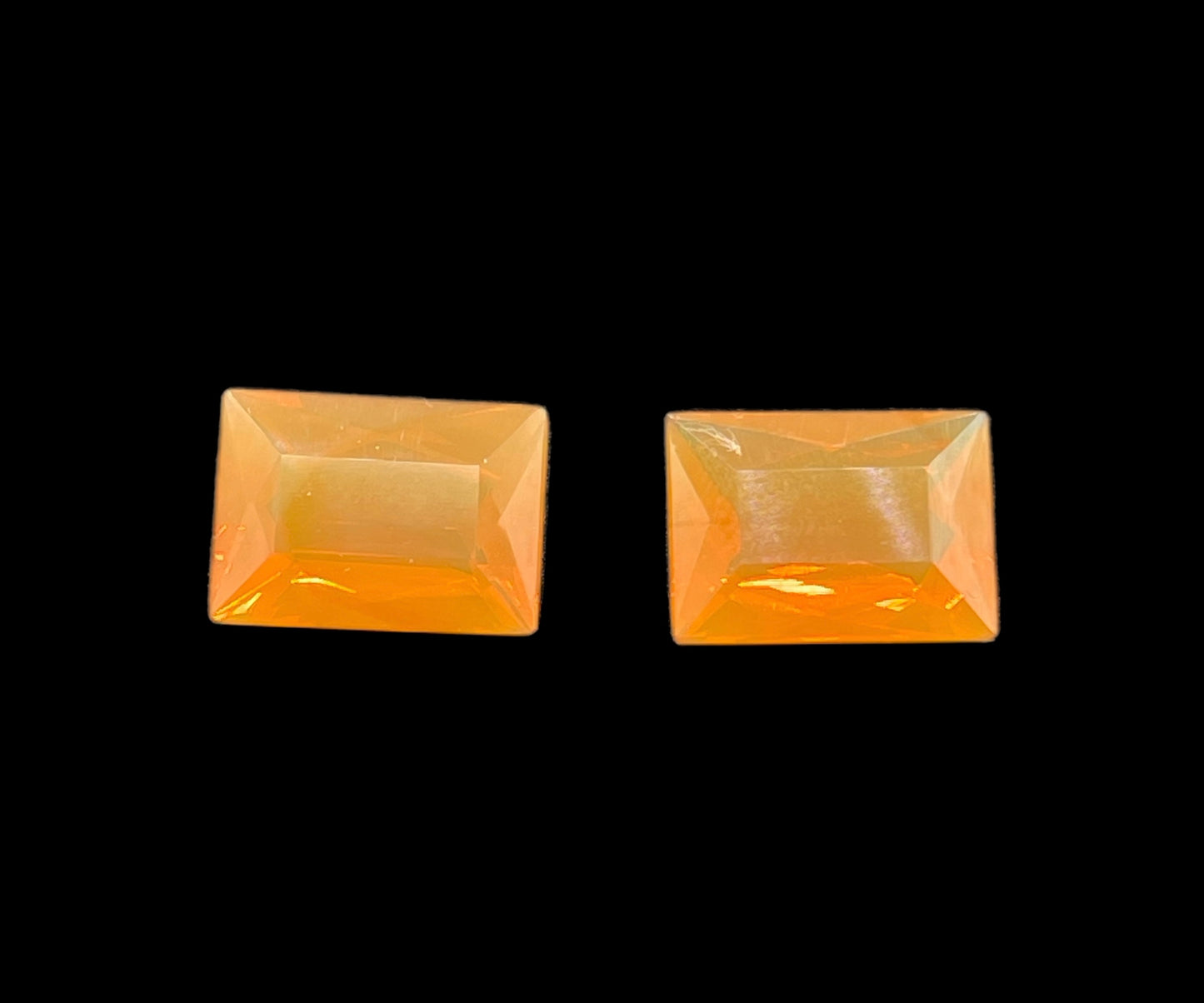 10.85 Carat Natural Mexican Opal Emerald Cut Matching Loose Gemstones (14x10x7 MM)
