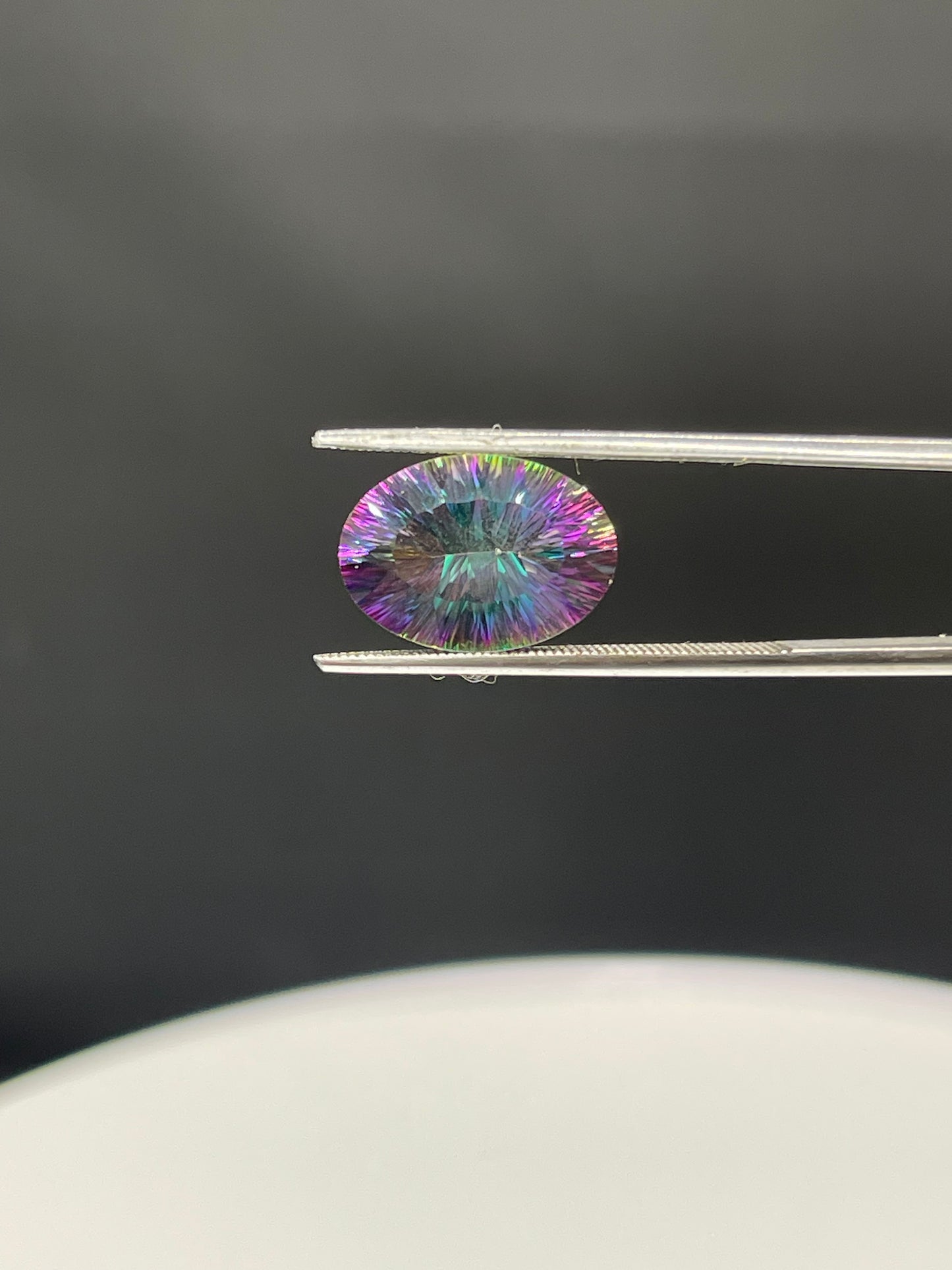 14 x 10 MM Authentic Oval Mystic Fire Topaz Laser Cut Loose Gemstone