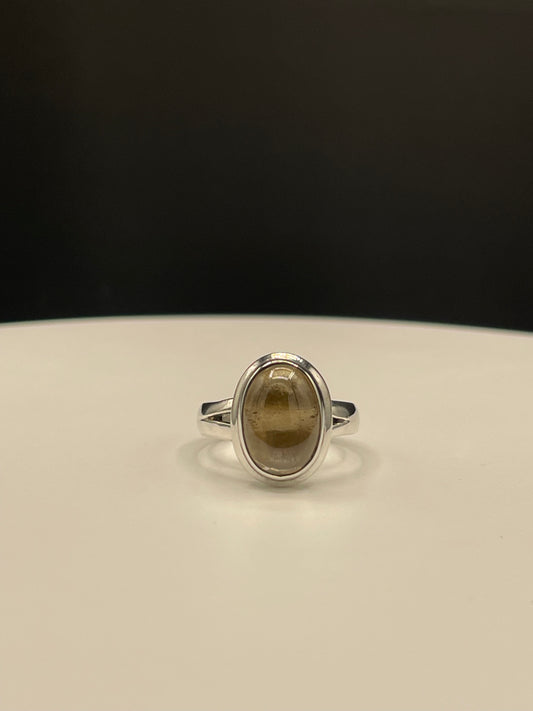 Natural Ouro Verde Quartz Sterling Silver Ring (Size 8.5)