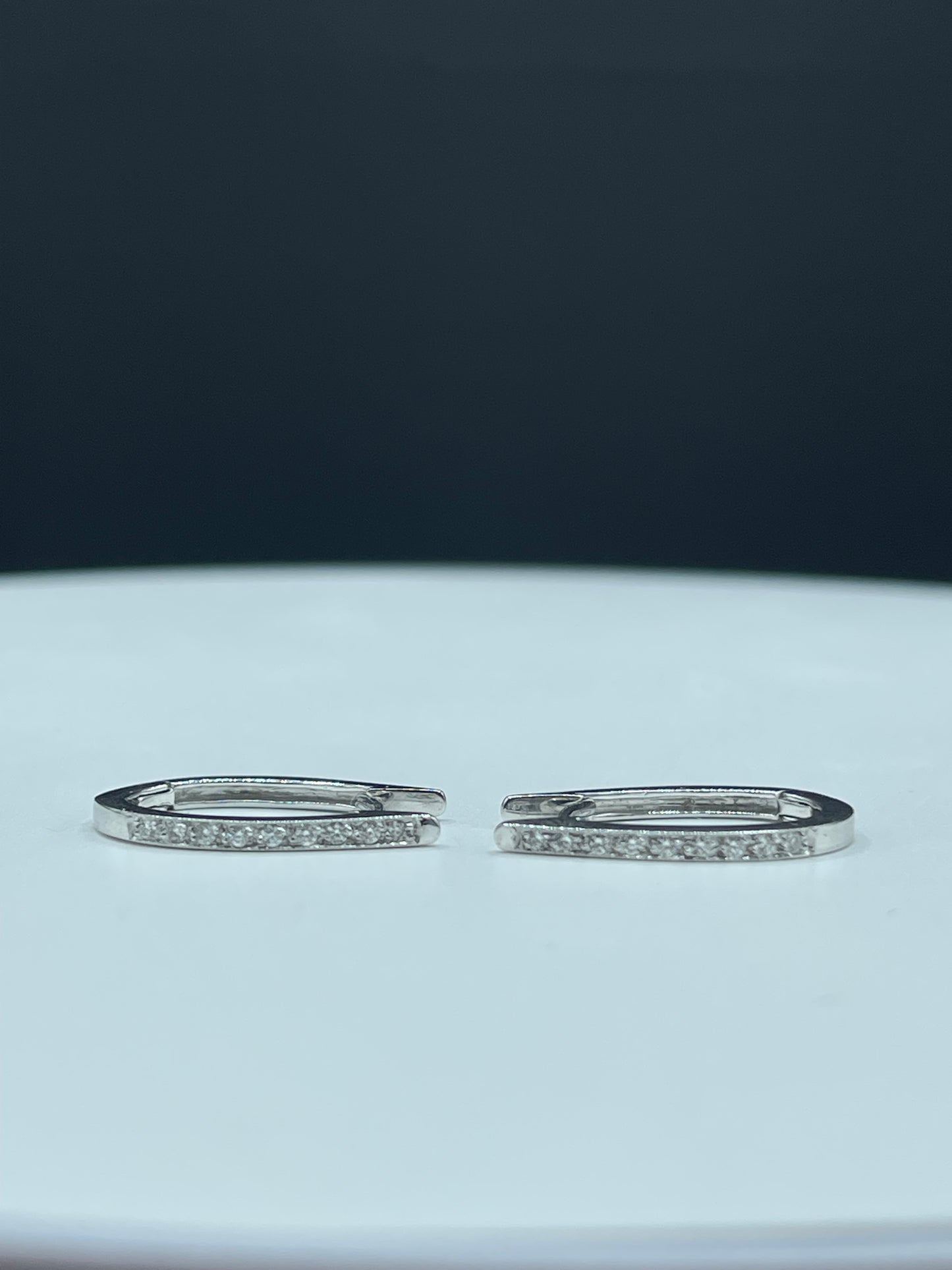 0.27 Carat Natural Diamond 18k White Gold Hoop Earrings