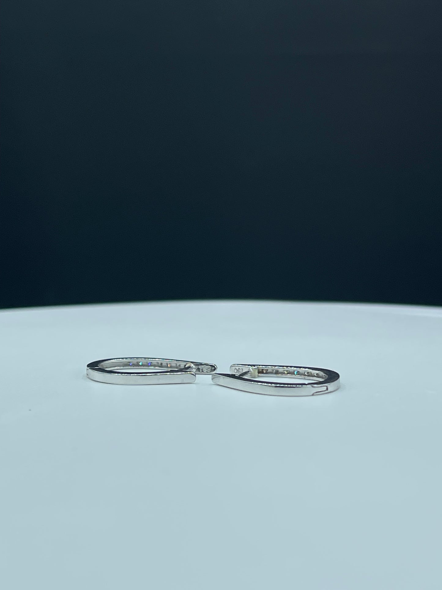 0.27 Carat Natural Diamond 18k White Gold Hoop Earrings
