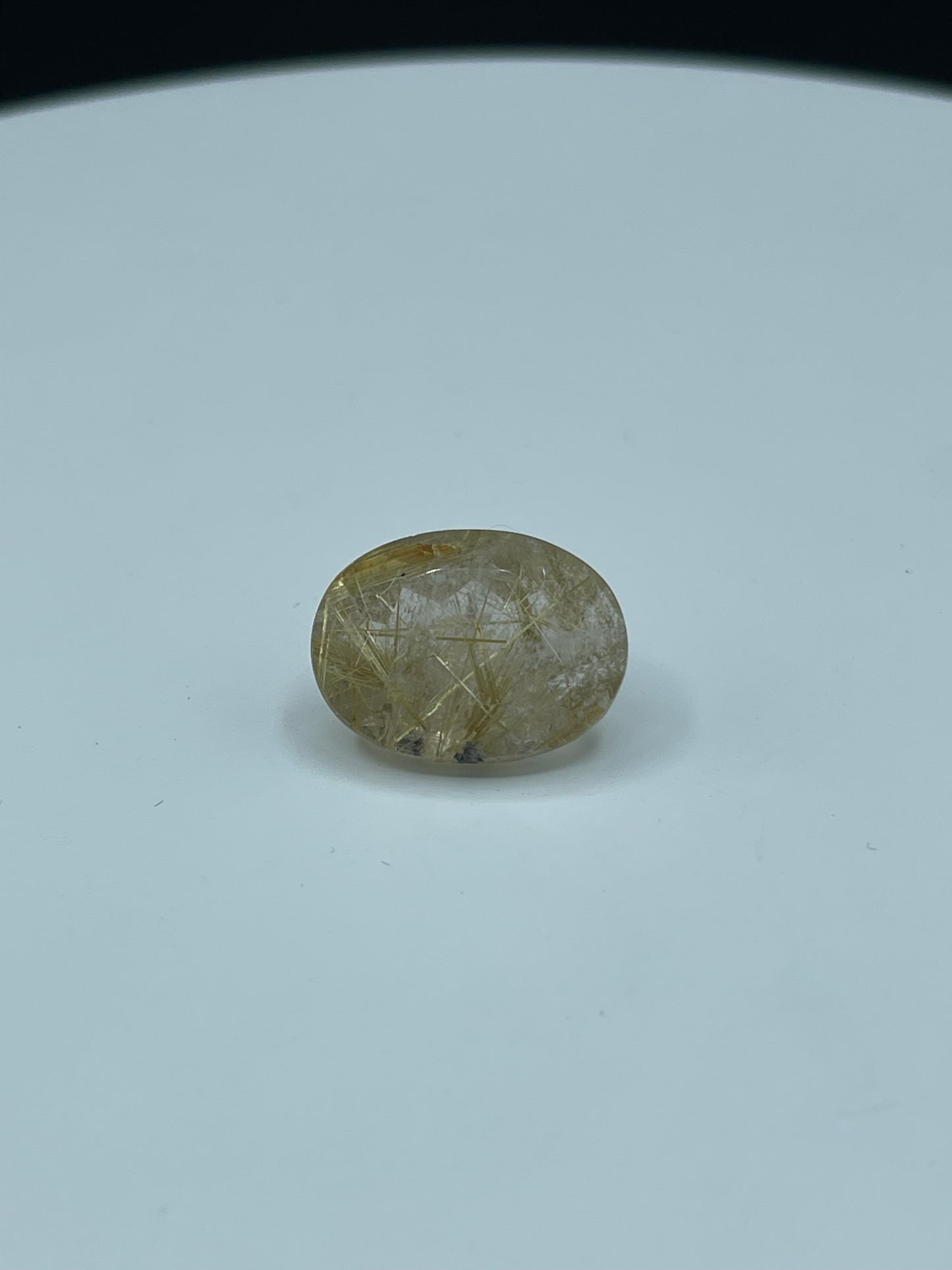 18.12 Carat Natural Faceted Rutile Quartz Oval Cut Loose Gemstone (20 x 15 x 10 MM)