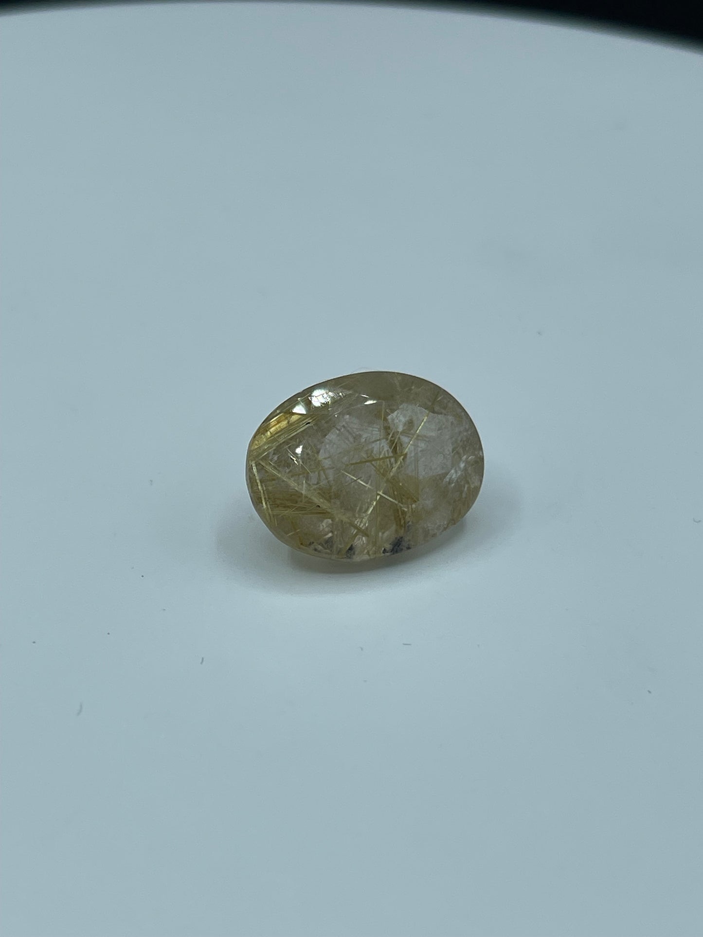 18.12 Carat Natural Faceted Rutile Quartz Oval Cut Loose Gemstone (20 x 15 x 10 MM)