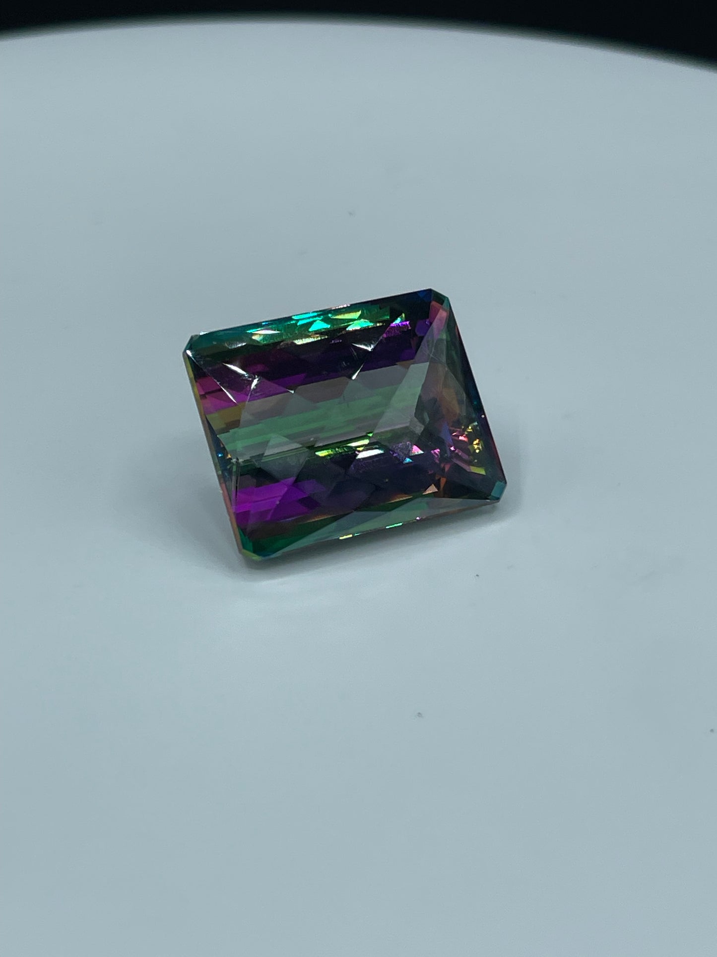 70.00 Carat Authentic Mystic Topaz Emerald Cut Loose Gemstone (24.6 x 19.9 x 14.1 MM)