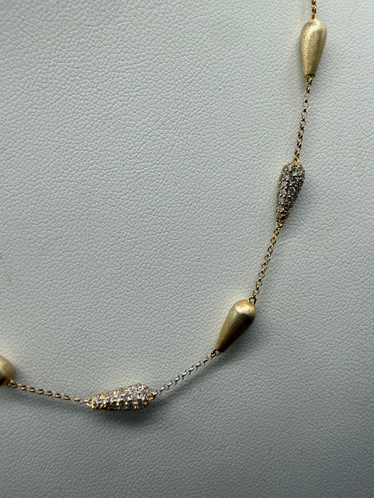 Vintage 2.13 CTW Natural Diamond 14K Yellow Gold Necklace | 16 Inches