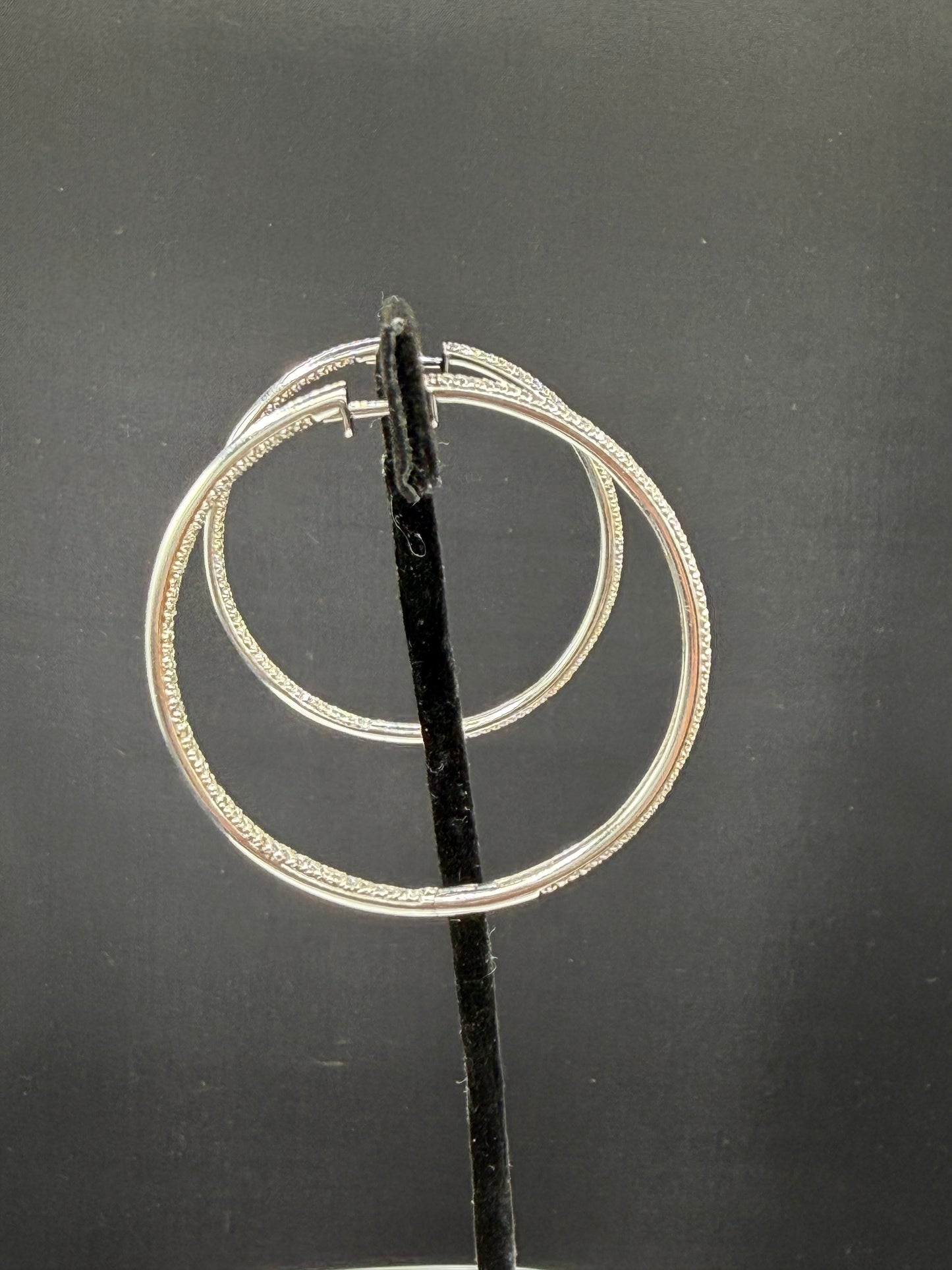 2.15 CTW Natural Diamond Inside Out Hoop 14K White Gold Earrings | 1.76”