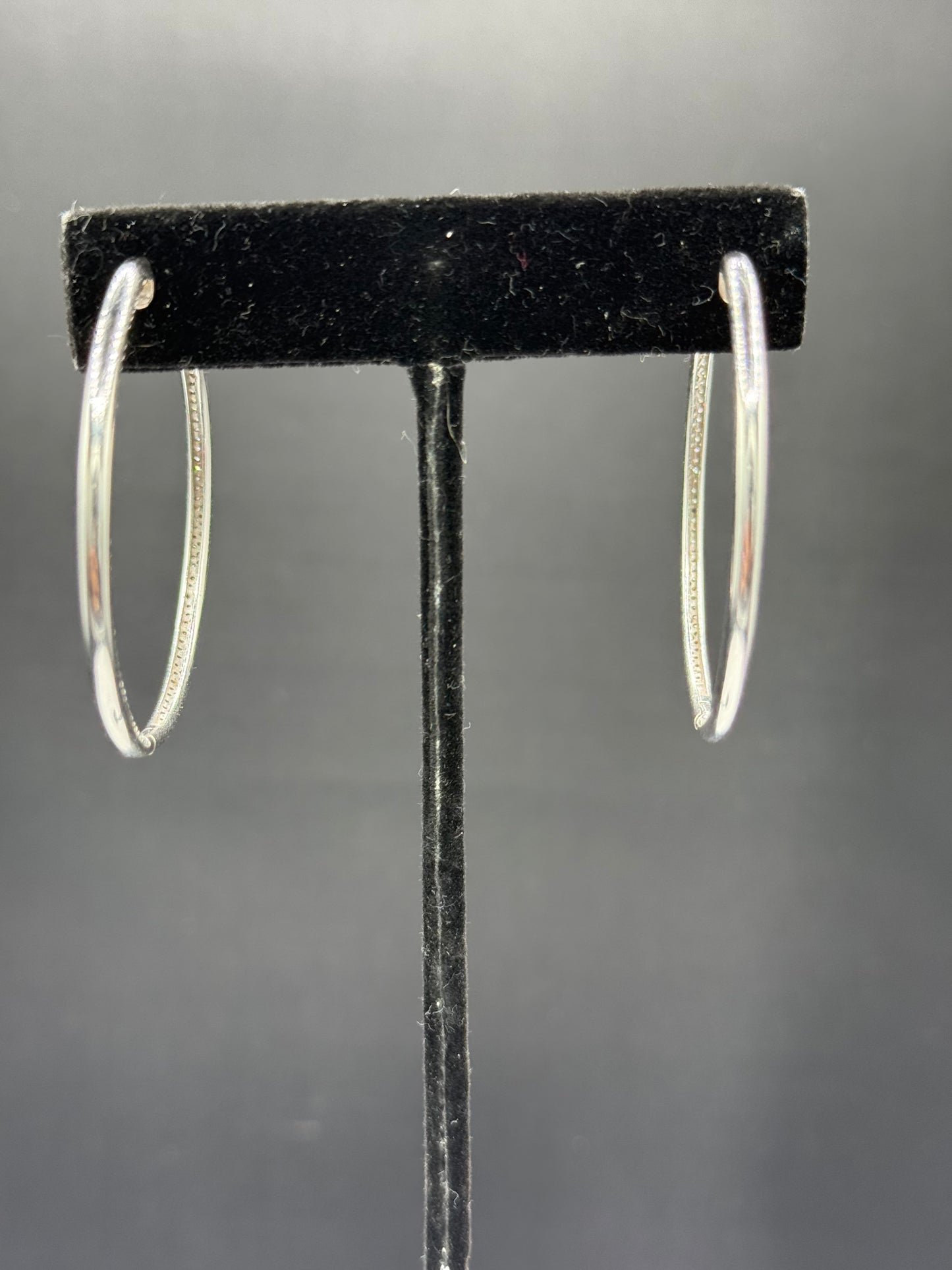 2.15 CTW Natural Diamond Inside Out Hoop 14K White Gold Earrings | 1.76”