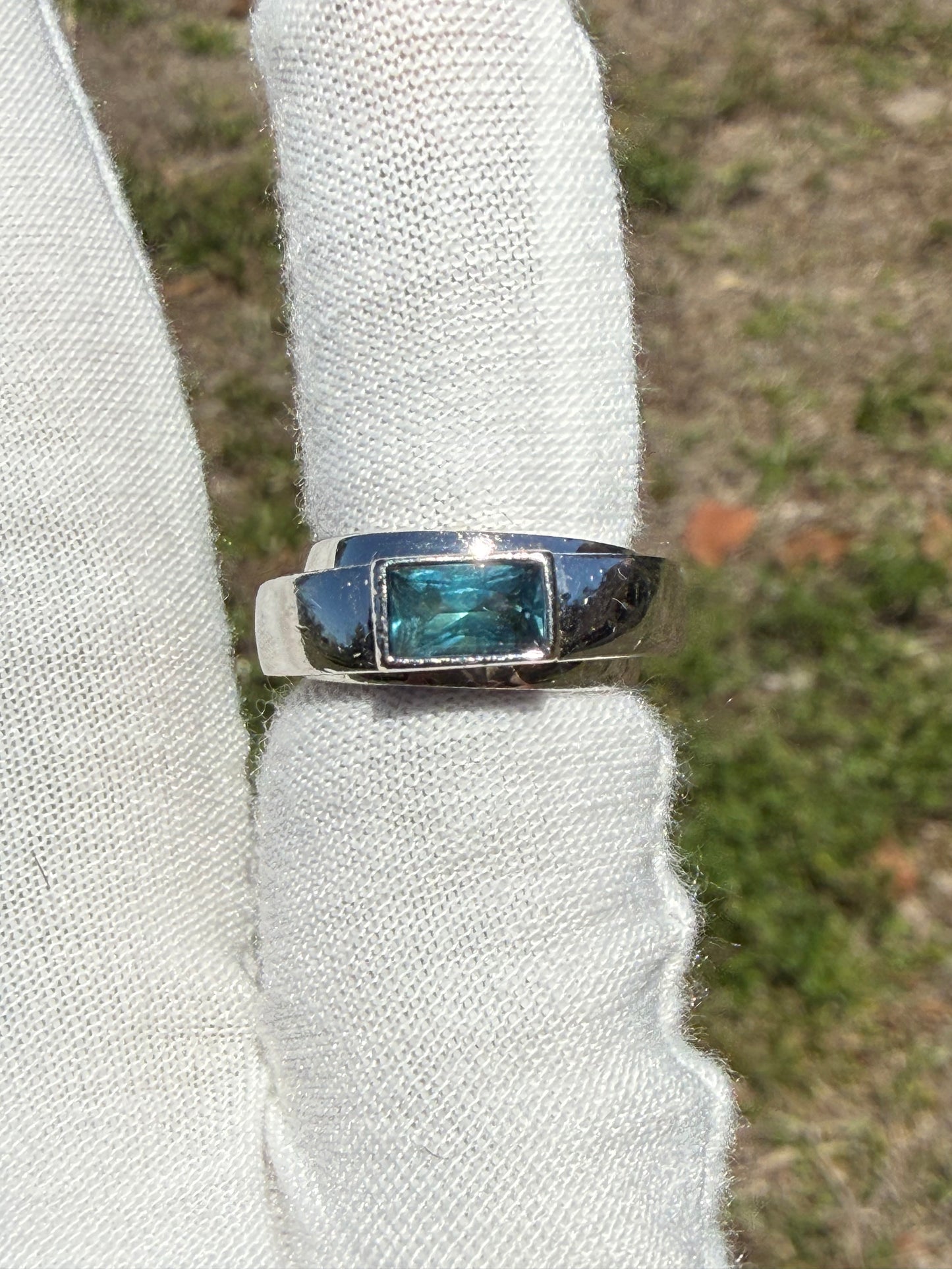 Piaget Indicolite Tourmaline 18K White Gold Ring | 1.78 CT Indicolite Tourmaline | Size 5
