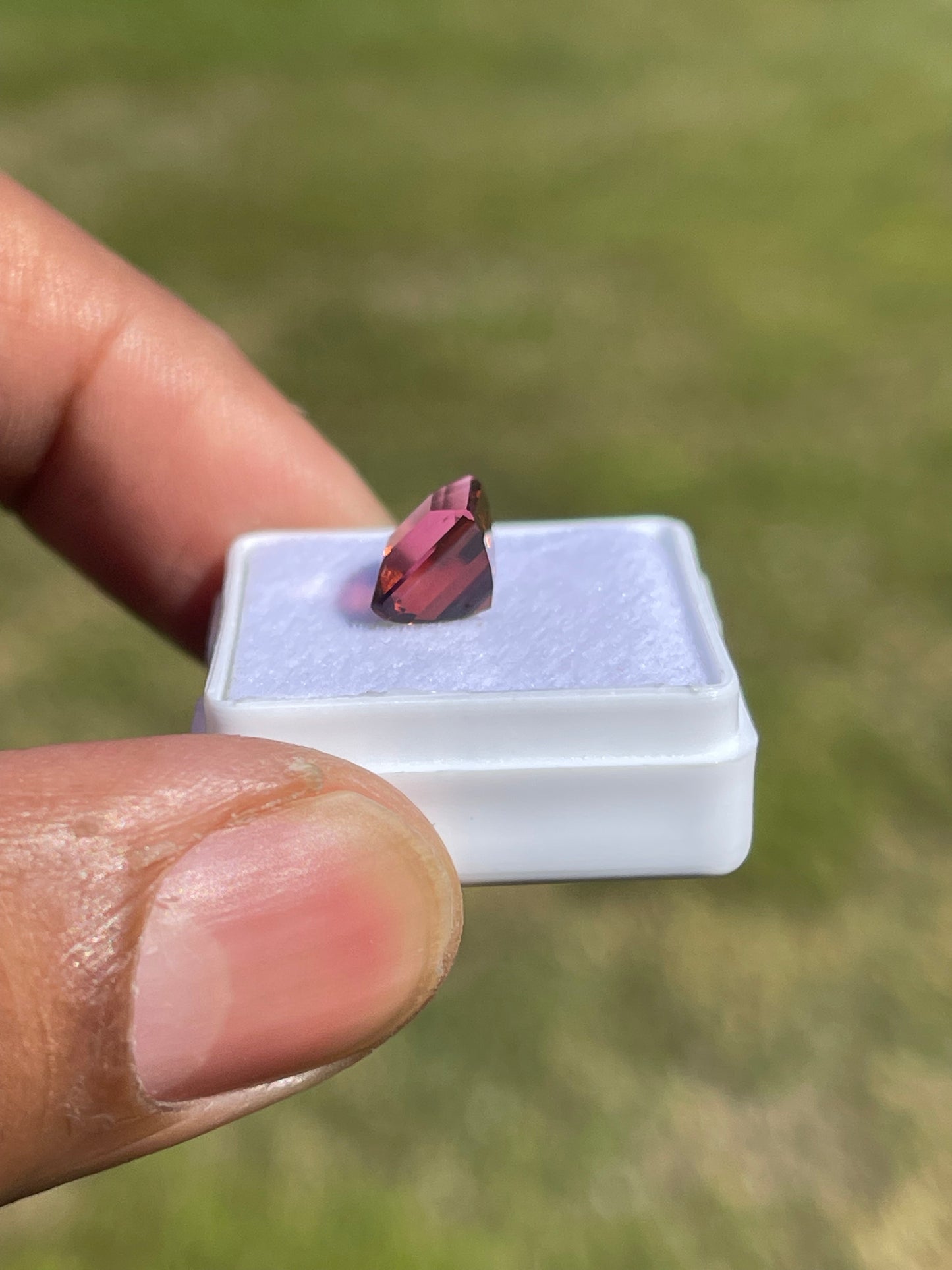 3.29 Carat Natural Rubellite Tourmaline Princess Cut Loose Gemstone (7.8 x 7.7 x 6.4 MM)