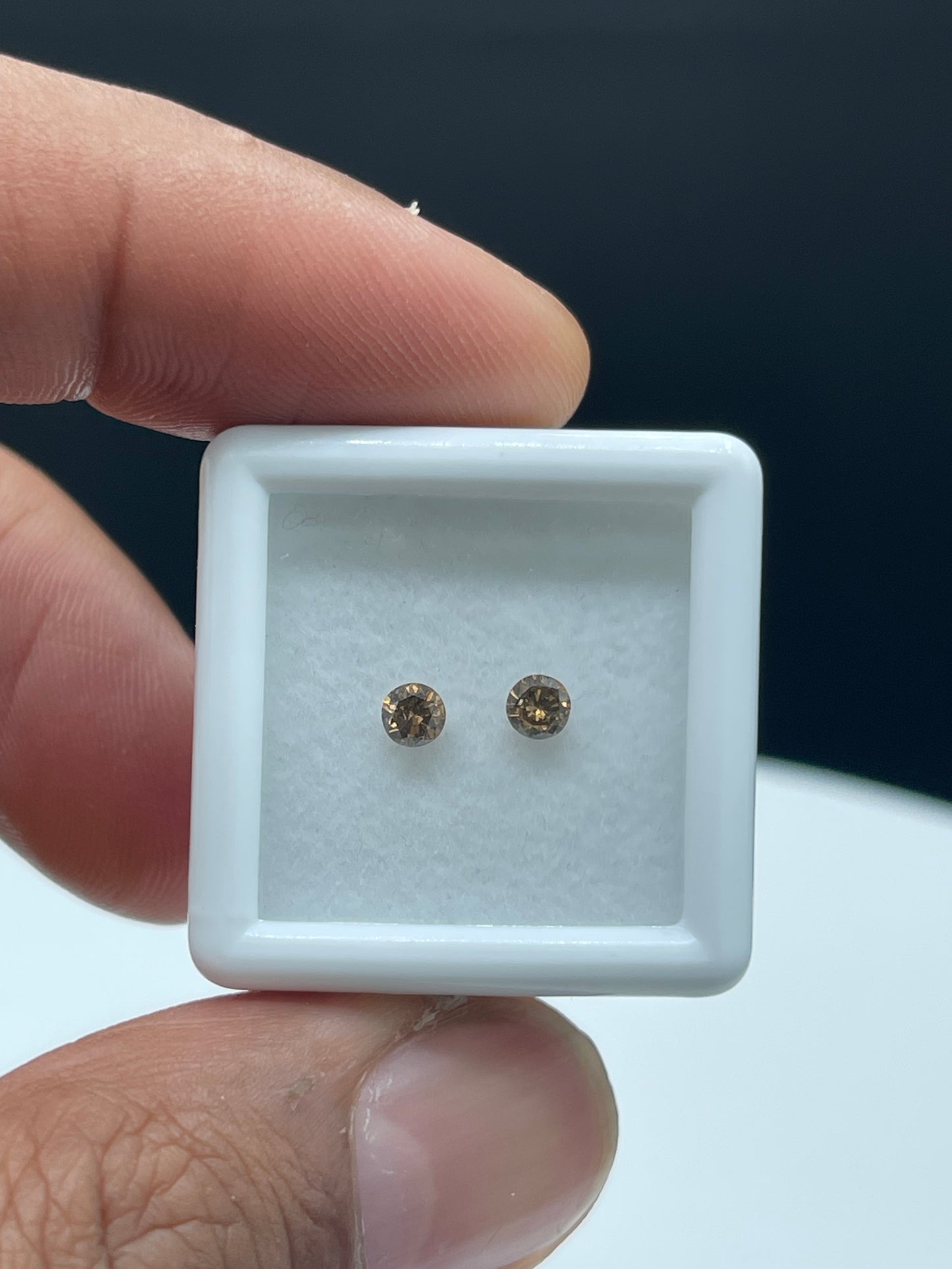 0.33 Carat Natural Fancy Light Champagne Diamond Round Cut Matching Loose Gemstones (3.3 x 3.3 MM)