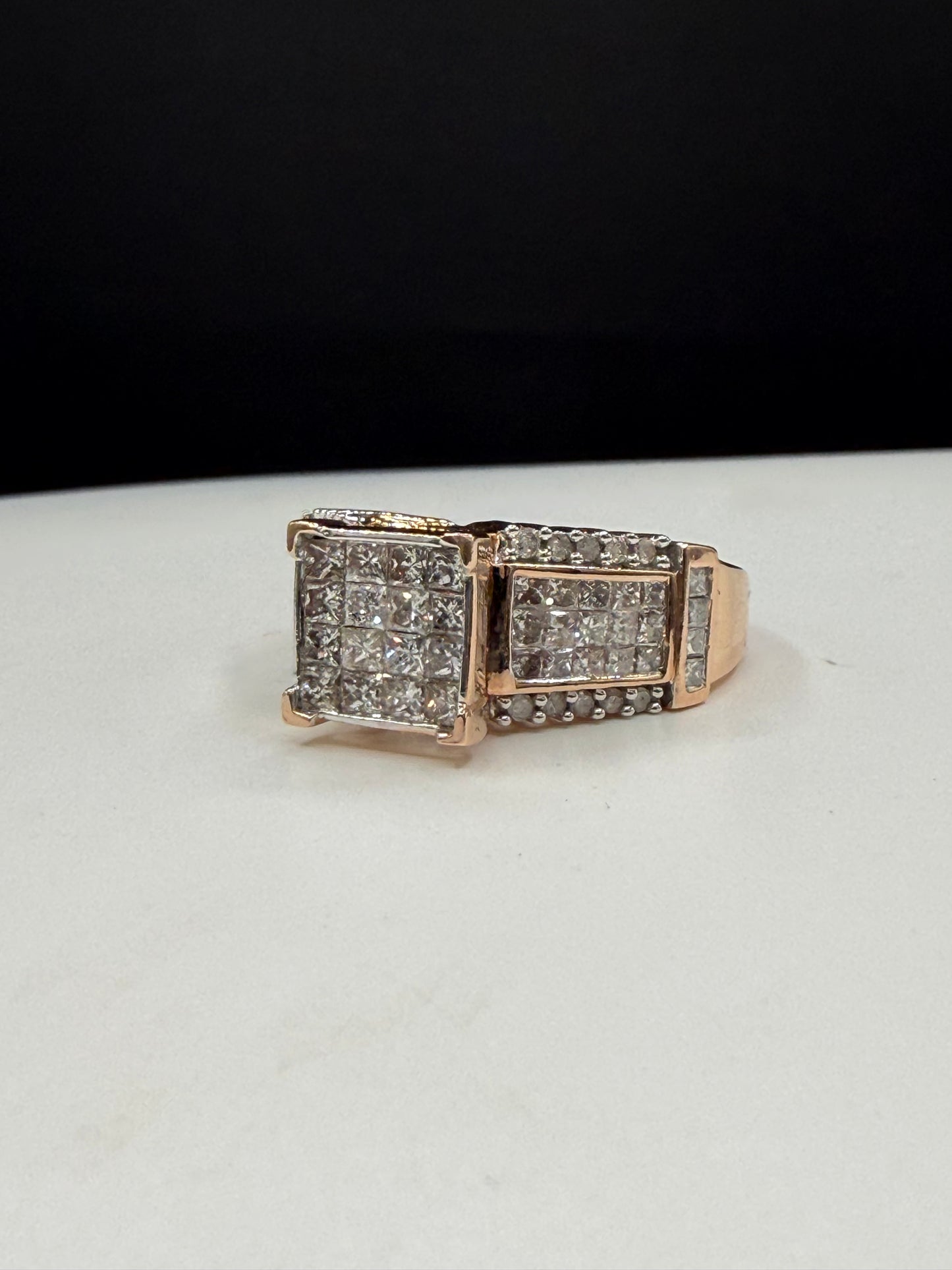 Vintage 3.32 Carat Natural Diamond Cluster 14K Rose Gold Ring | Size 8