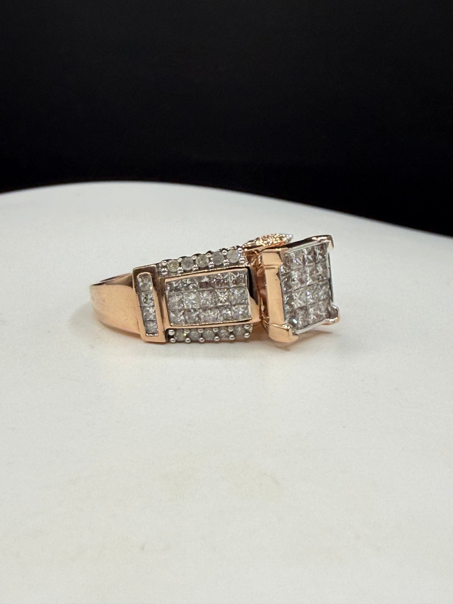 Vintage 3.32 Carat Natural Diamond Cluster 14K Rose Gold Ring | Size 8