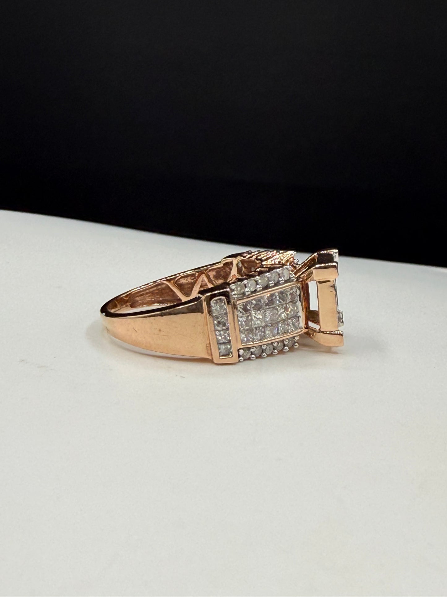 Vintage 3.32 Carat Natural Diamond Cluster 14K Rose Gold Ring | Size 8